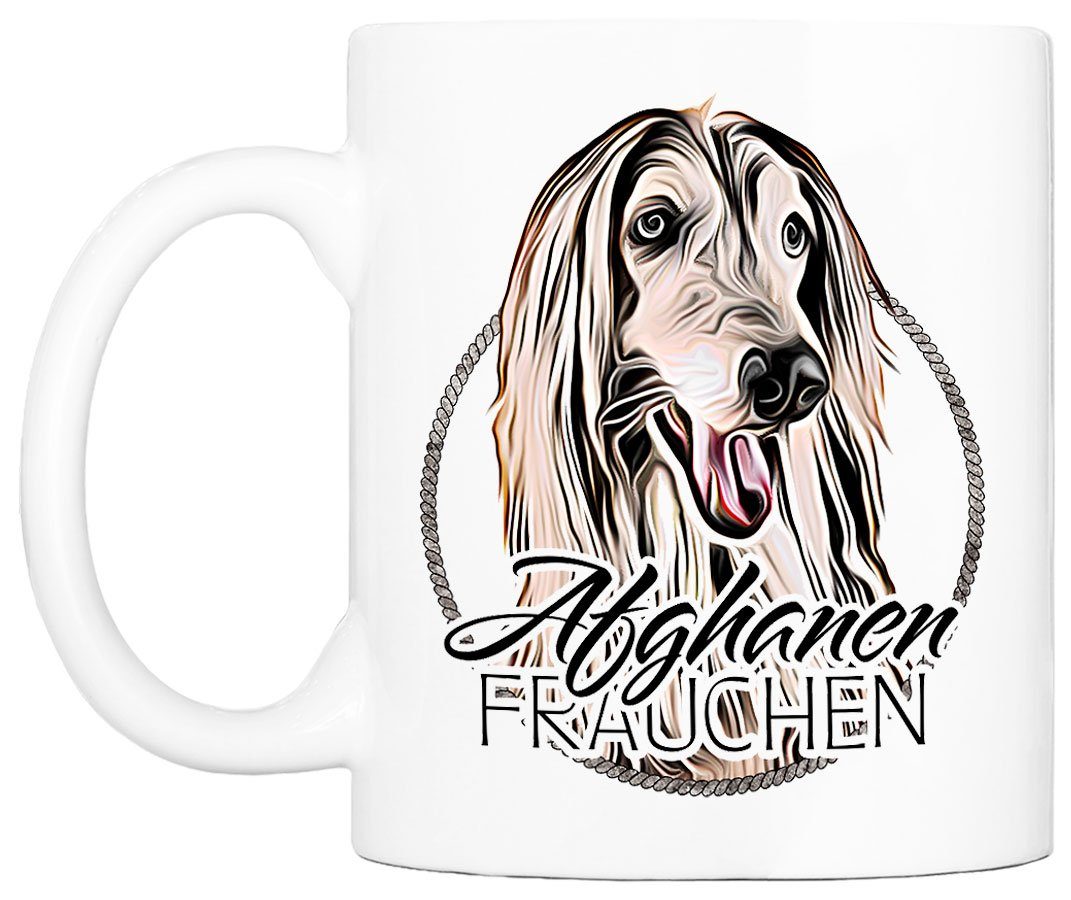 - Cadouri Kaffeetasse beidseitig ml Tasse Hunderasse, 330 handgefertigt, bedruckt, mit Geschenk, Keramik, für FRAUCHEN Hundefreunde, AFGHANEN