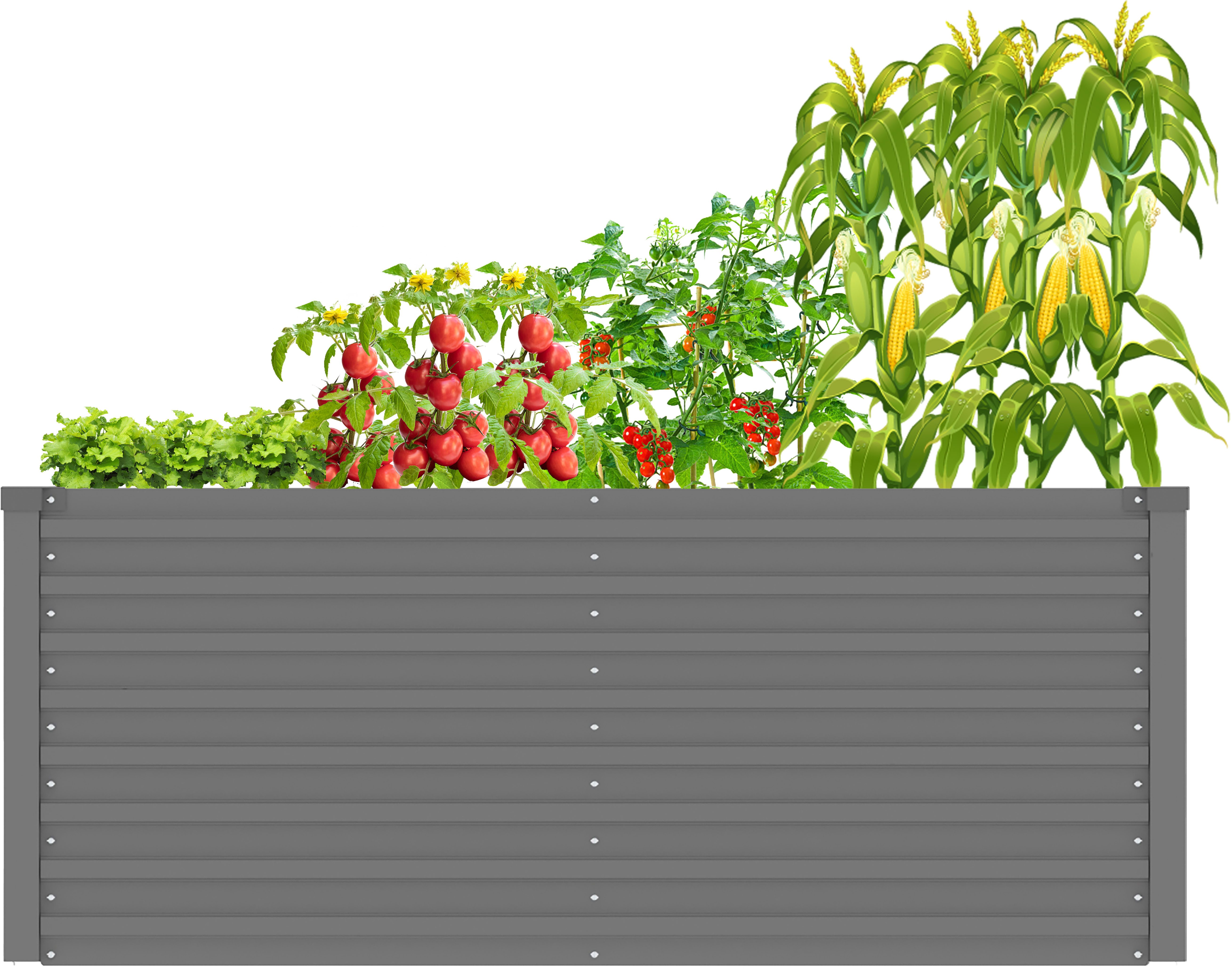 Hochbeet Emmy, bodenloses Gartenbeet aus verzinktem Stahl