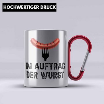 Trendation Thermotasse Grillen Edelstahl Tasse Geschenk Männer Steak Liebhaber Grillen Gesche