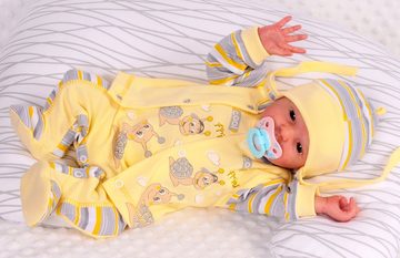 La Bortini Strampler, Jäckchen & Mütze Strampler Mütze und Hemdchen Set Baby Anzug 3tlg 44 50 für Neugeborene