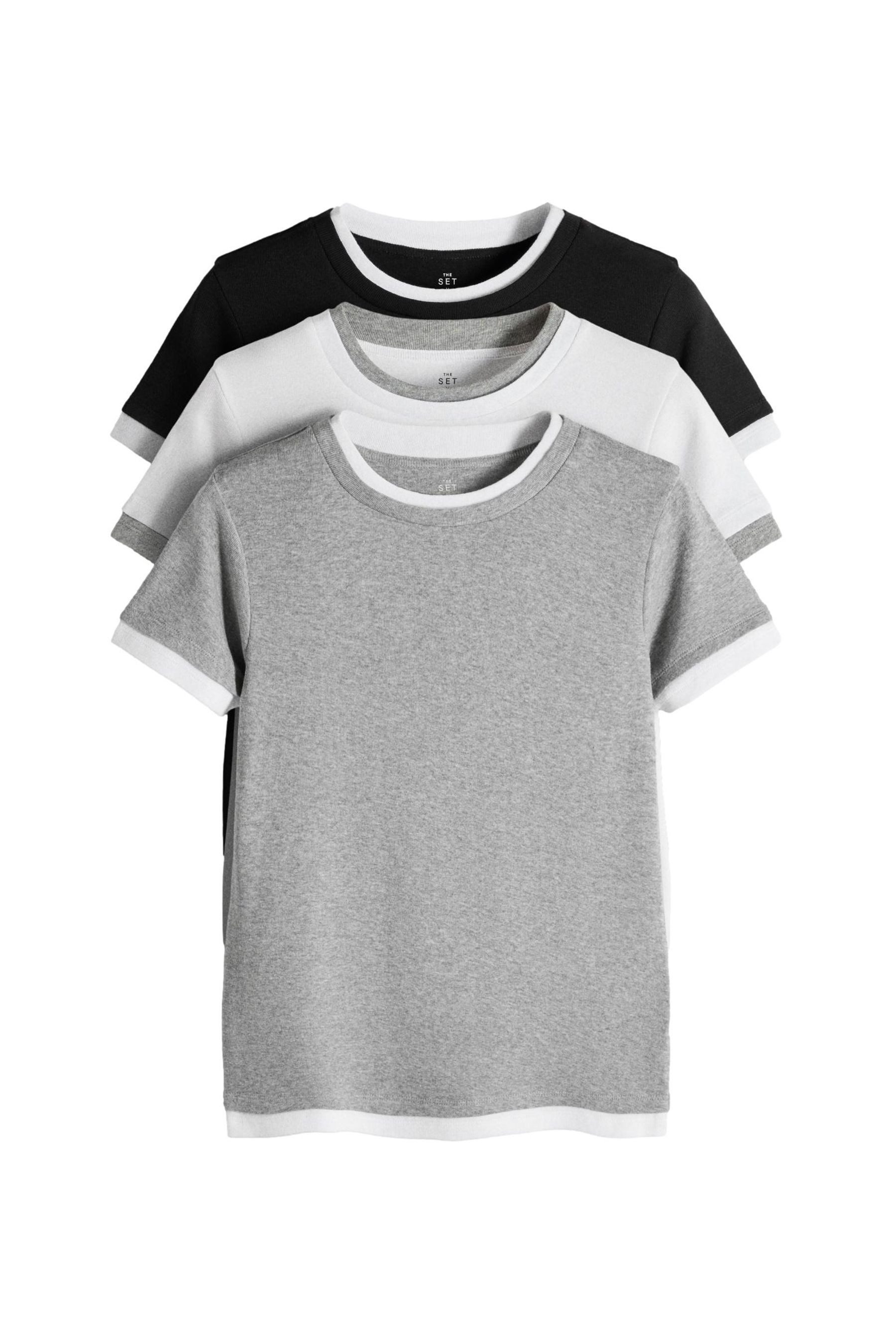 The Set T-Shirt The Set Doppellagiges T-Shirt, 3er-Pack (3-tlg)