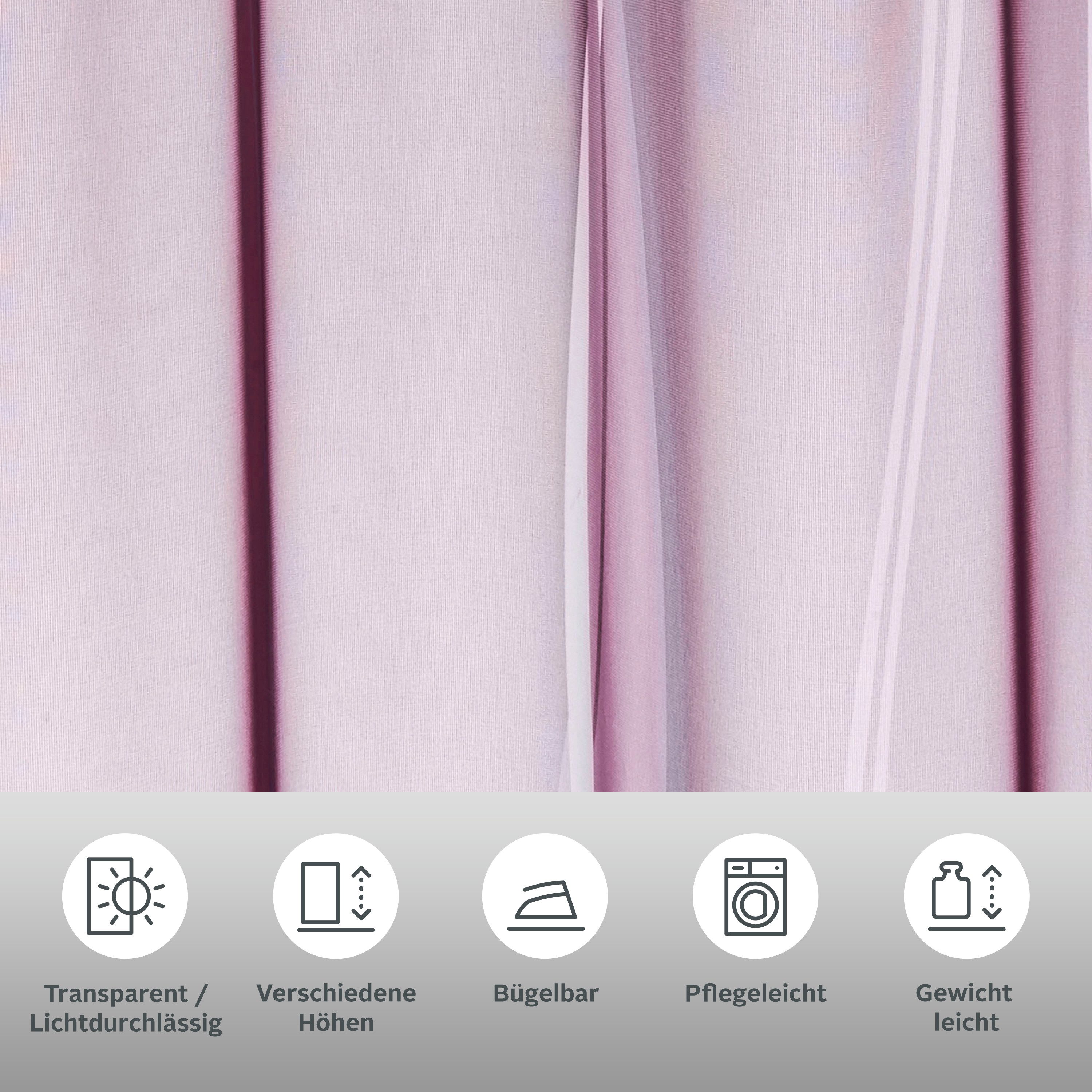 my home Gardine Dimona (2 St), Schlaufen, transparent, Voile, 2er-Set, Voil günstig online kaufen