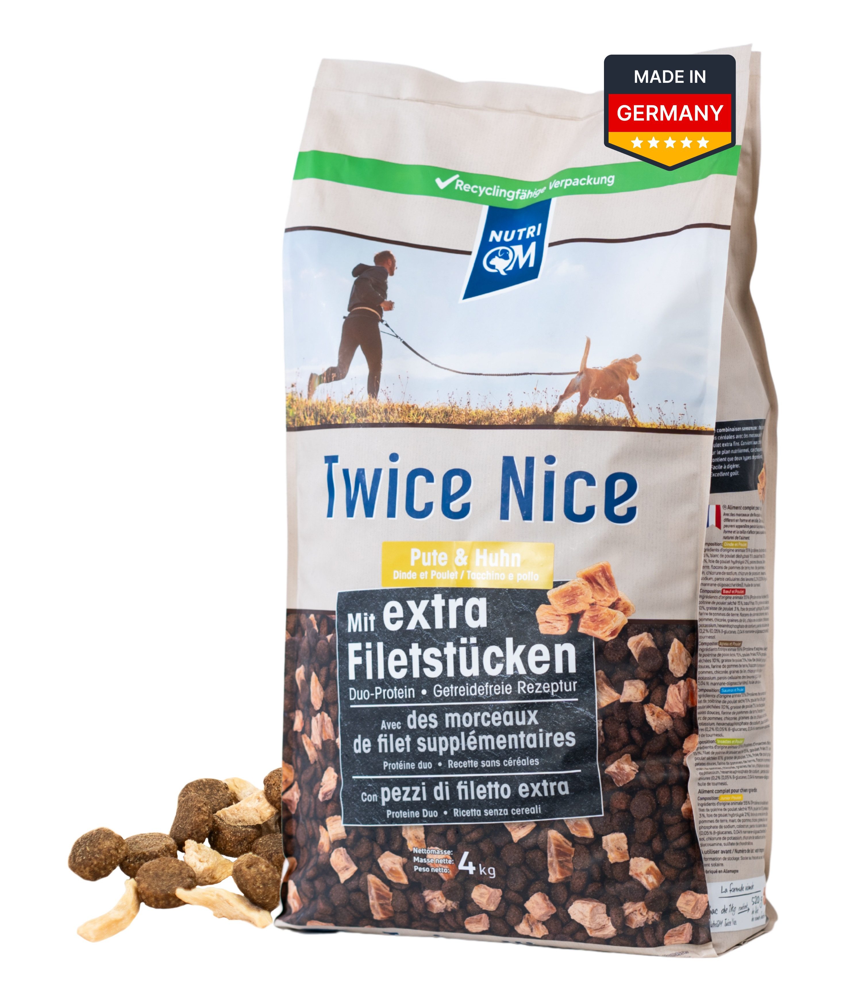 NutriQM Сушеный корм для животных Twice Nice Adult Pute & Huhn