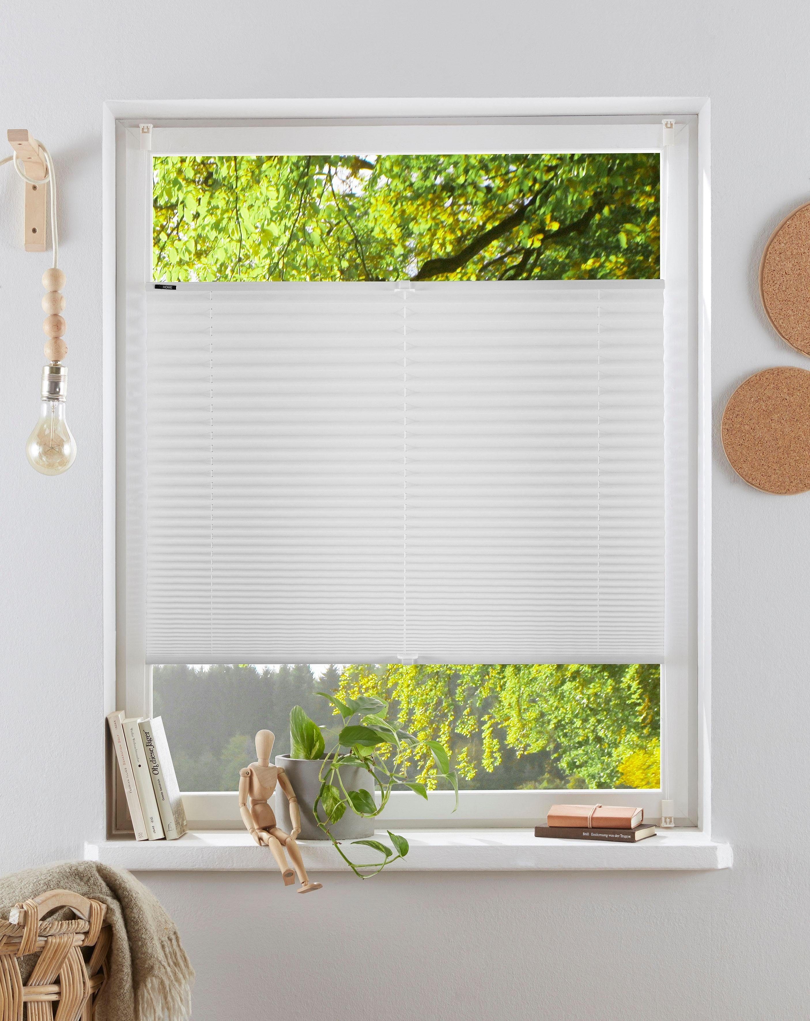 Plissee Klemmfix ohne Bohren 55x160cm Weiß Plissees für Fenster innen ohne  Bohren zum Klemmen Jalousie Blickdicht Sichtschutz Plisee Rollo ohne Bohren