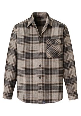 Paddock's Langarmhemd Hemdjacke mit Karo Optik aus reiner Baumwolle