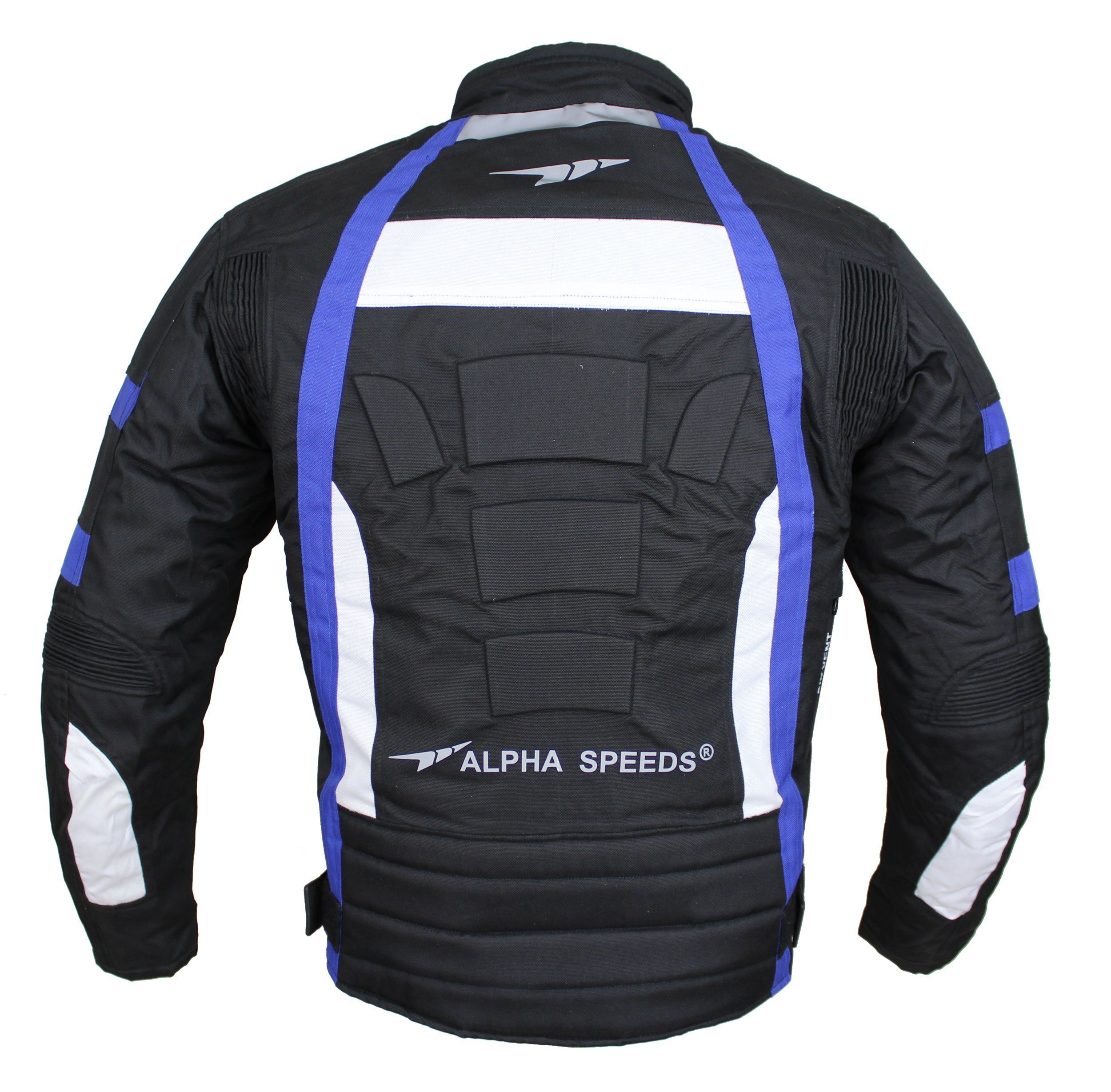 Alpha Speeds Motorradjacke Herren Motorrad Biker Textil Jacke Wasserdicht Jacke mit Protektoren Belüftungssysteme, Innenjacke ist trennbar: All Season, SLIM Bla – Bild 4 von 5