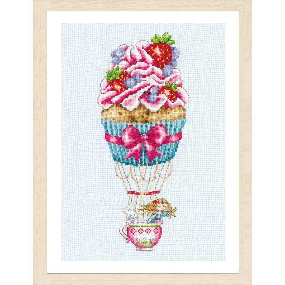 Vervaco Kreativset Vervaco Kreuzstich Stickpackung "Cupcake-Ballon", Zählmuster, 21x33..., (embroidery kit by Marussia)