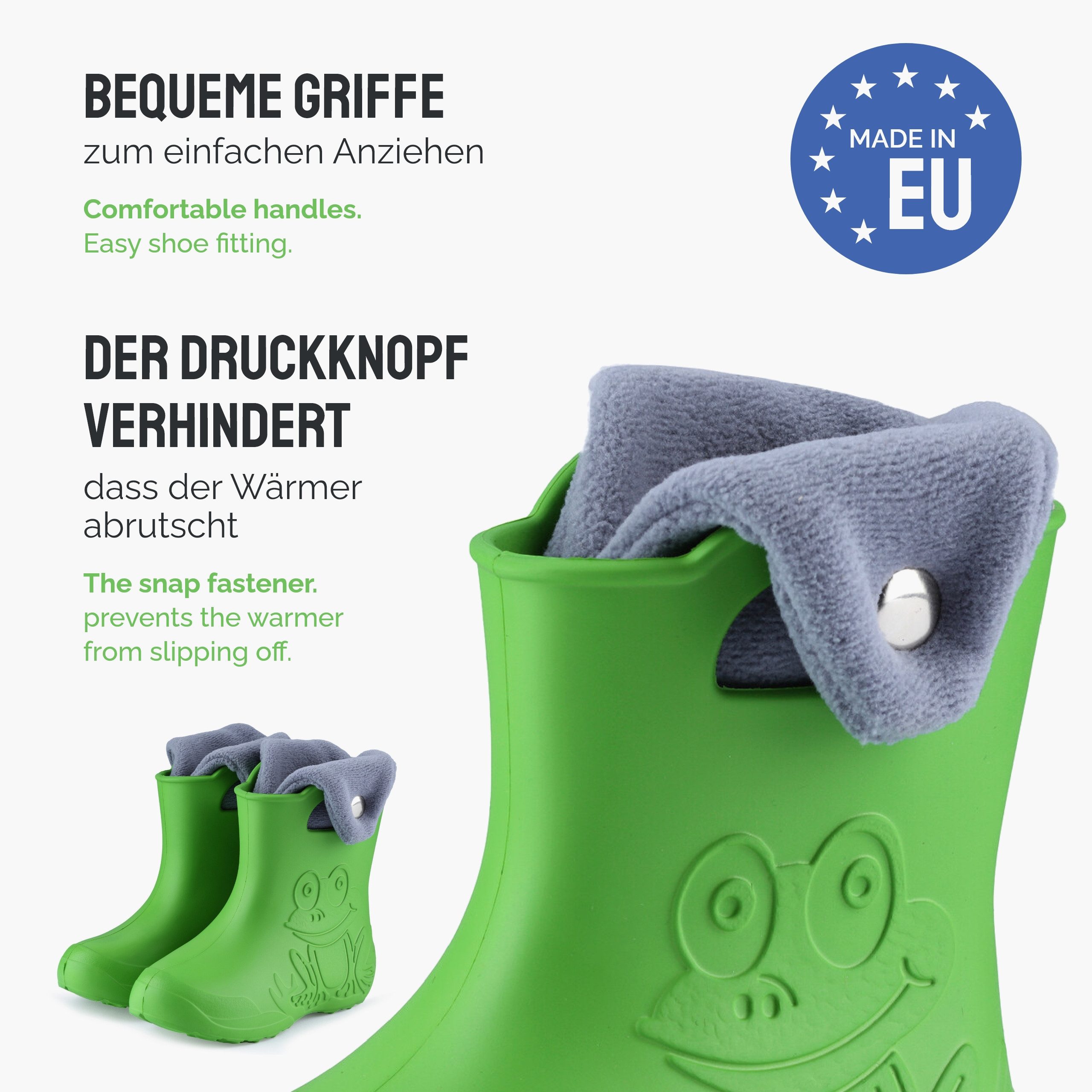 Ladeheid EVA Regenschuhe mit herausnehmbares Innenfutter LA-CA-04 Gummistiefel Kinder gefüttert und federleicht – Bild 5 von 5