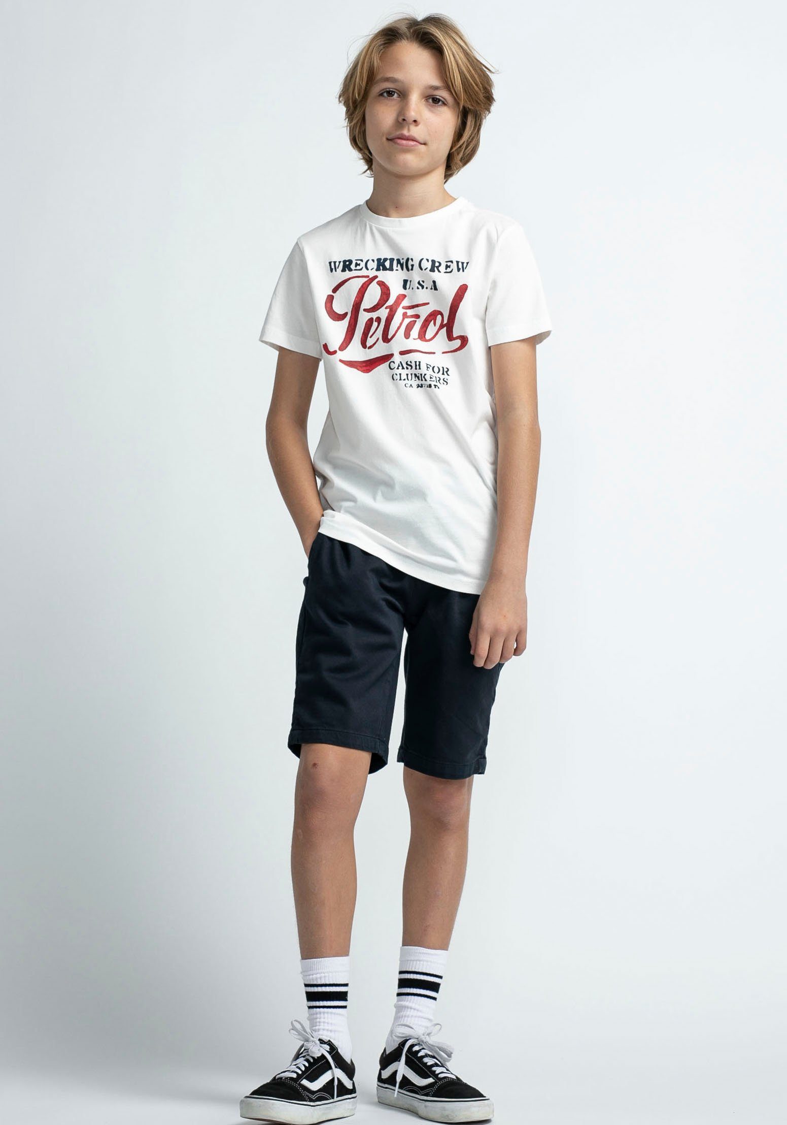 Petrol Print T-Shirt Classic Industries chalk white