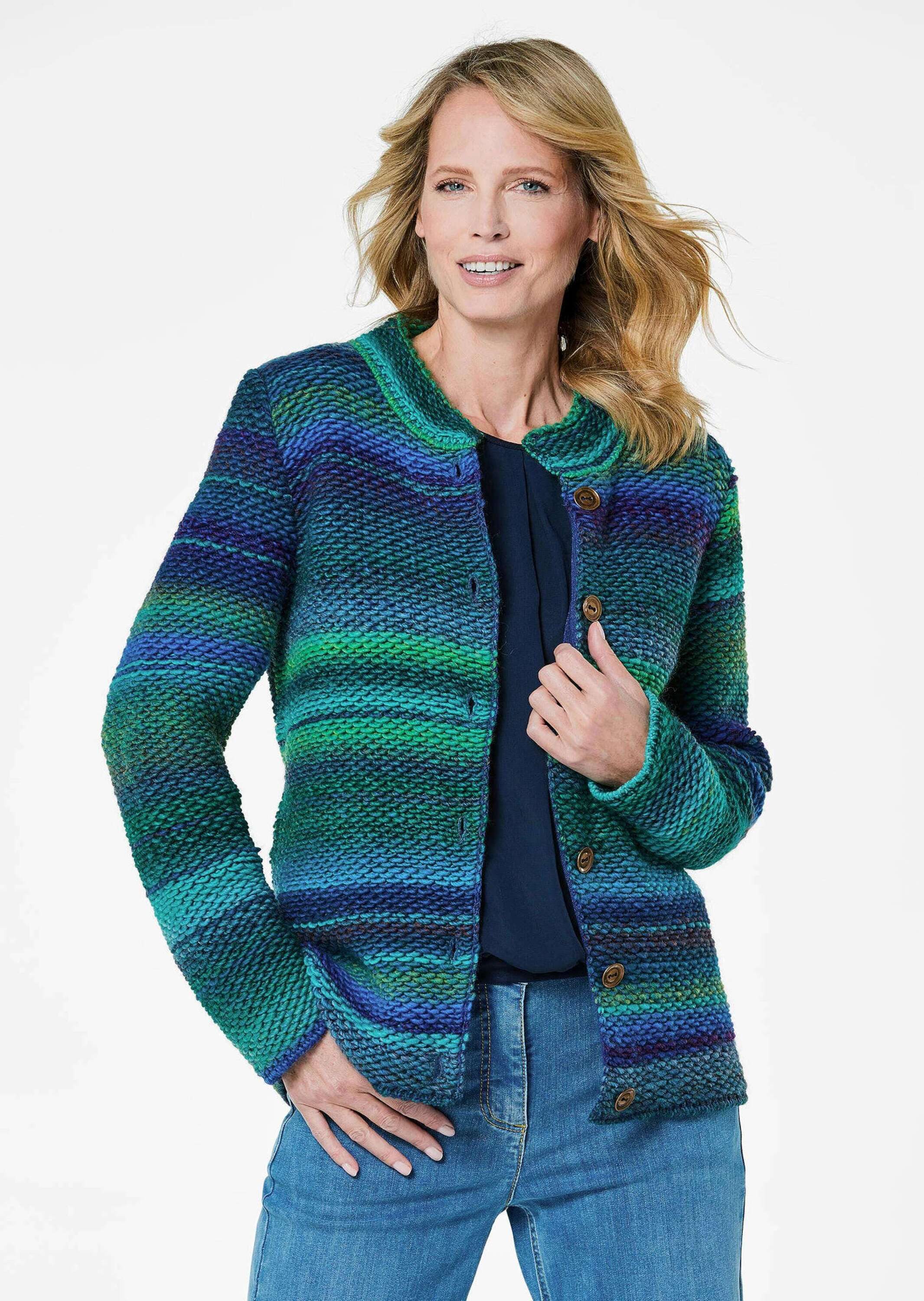 GOLDNER Strickjacke Kurzgröße: Strickjacke mit Multicolor günstig online kaufen