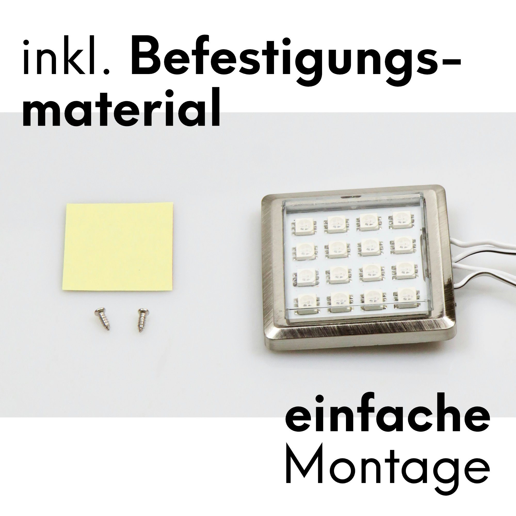 kalb LED Glaskantenbeleuchtung LED RGB Vitrinenbeleuchtung Glasbodenbeleuchtung Schrankleuchte SET, 2er SET, RGB