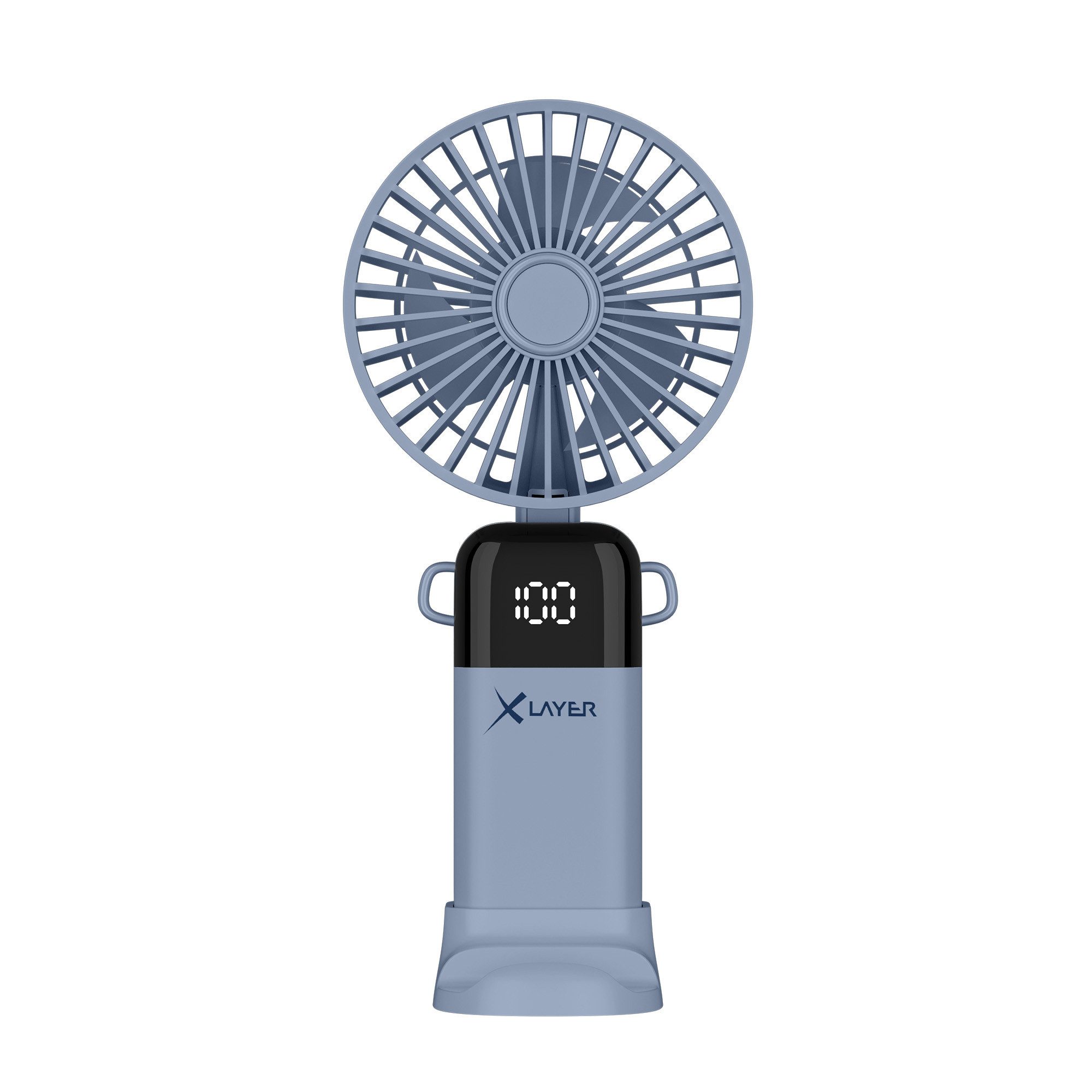 XLAYER Handventilator Handventilator klappbar/wiederaufladbar mit Smartphonehalterung