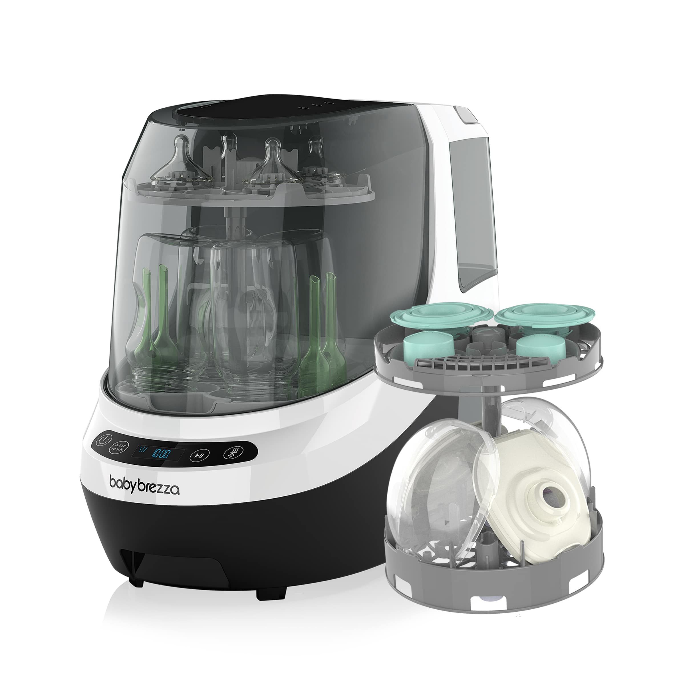 Baby Brezza Dampfsterilisator Automatischer Flaschen- & Milchpumpenreiniger mit HEPA-Filter, Babyflaschenreiniger, Sterilisator und Trockner