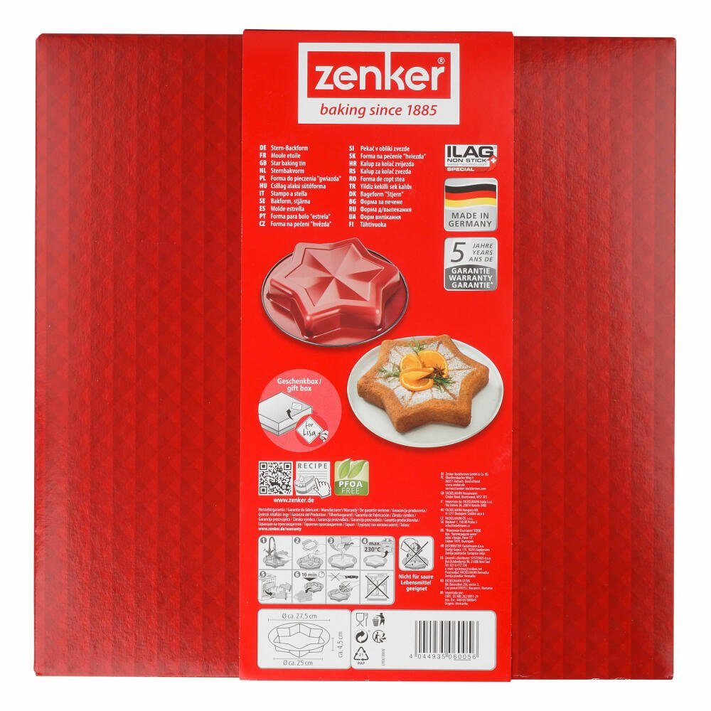 Zenker Backform Sparkling Christmas Sternbackform 25 cm