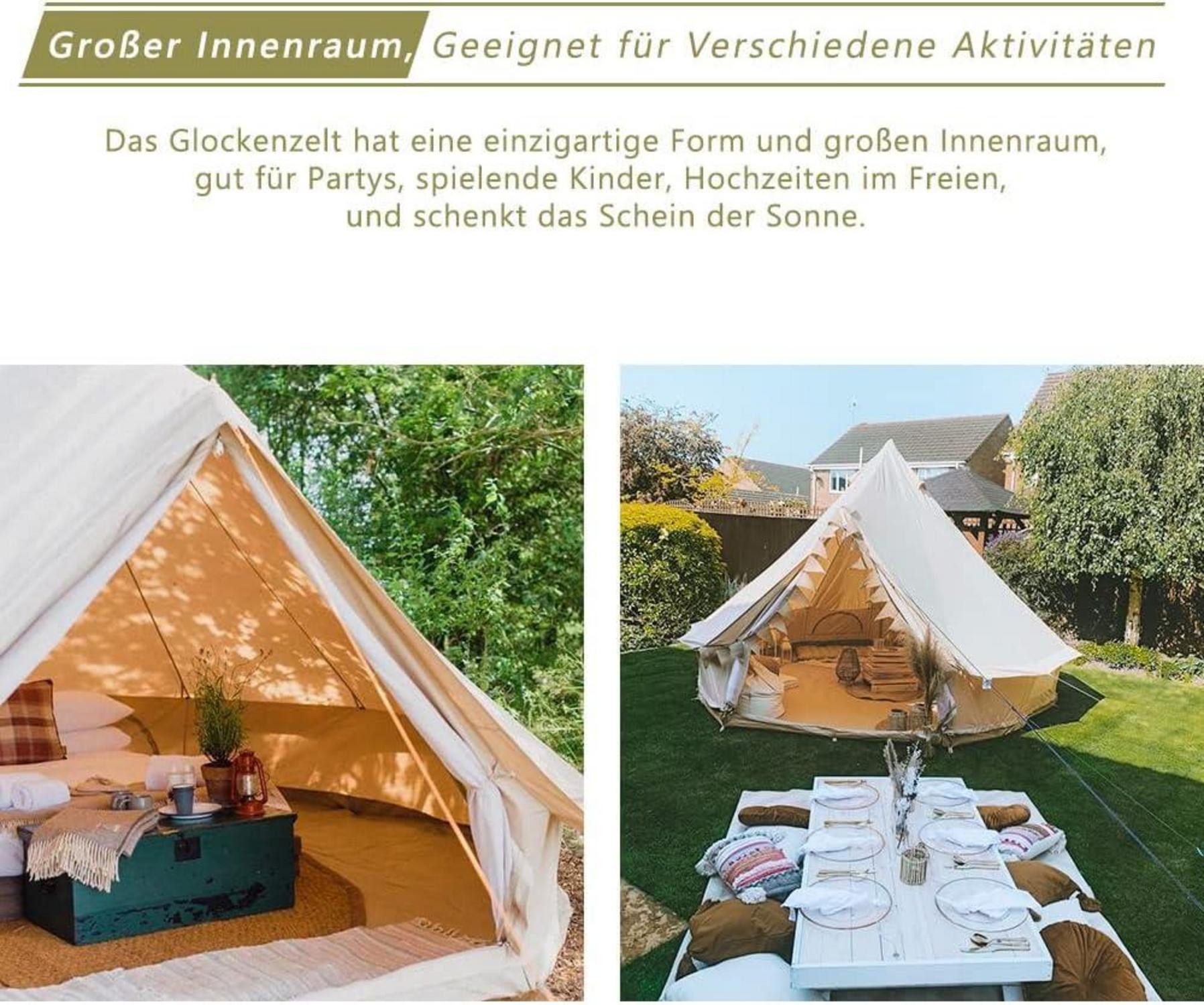 LuxusKollektion Pyramidenzelt Glockenzelt 3m Baumwolle Glamping günstig online kaufen