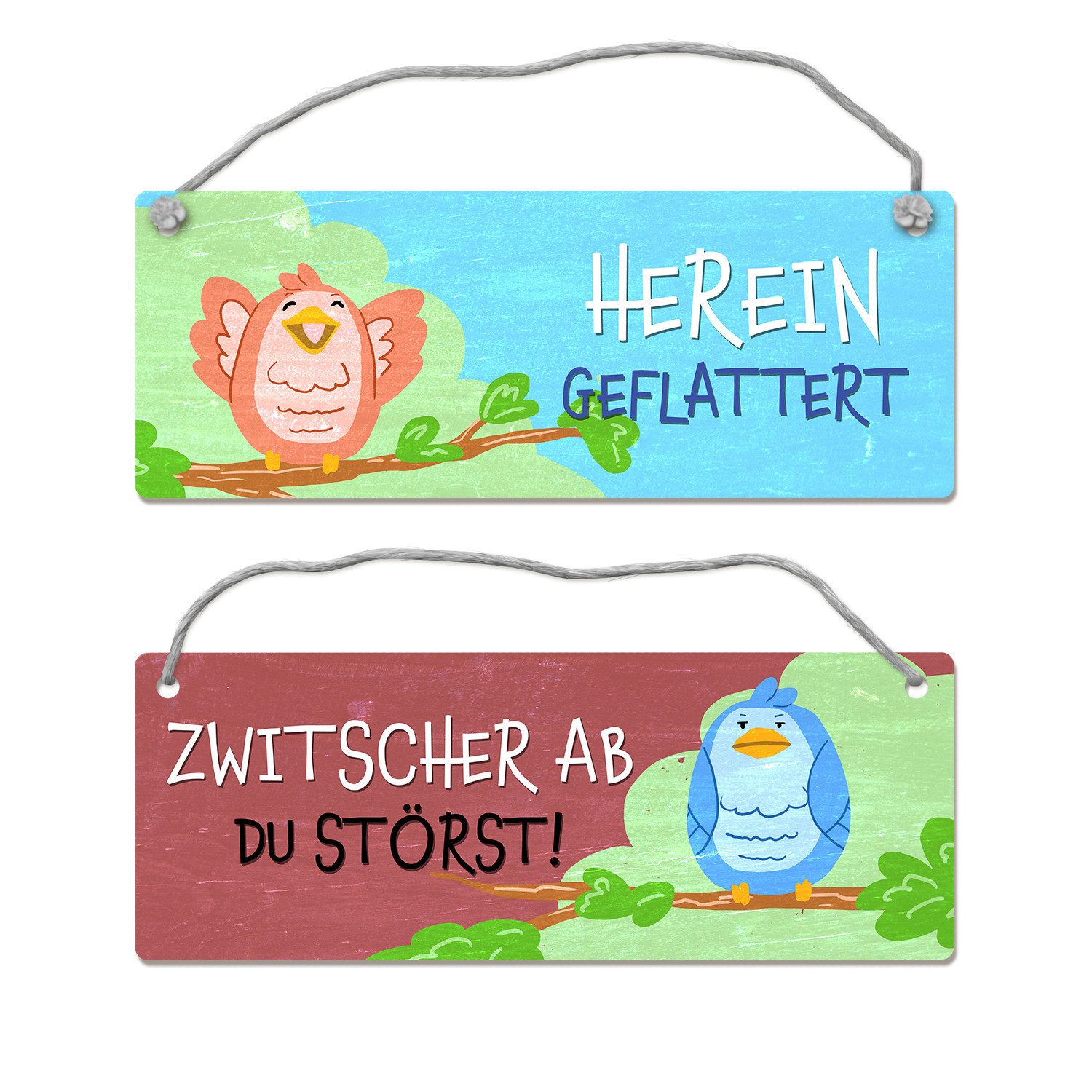 Metallschild Wendeschild mit Kordel Der Türhänger ist perfekt für Kinderzimmer und