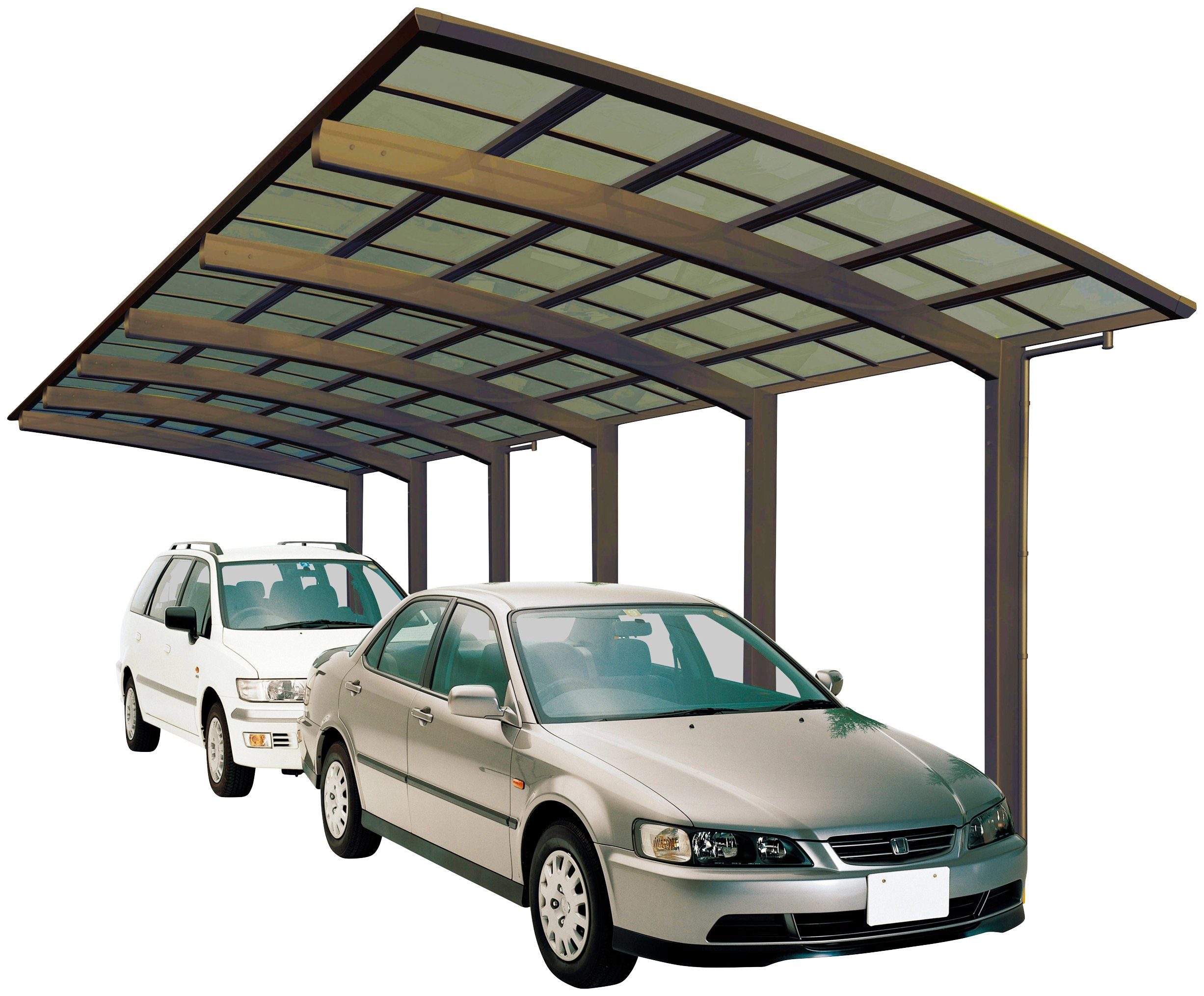 Ximax Doppelcarport Portoforte Typ 110 Tandem-bronze, BxT: 270x983 cm, 240 cm Einfahrtshöhe, Aluminium | Carports