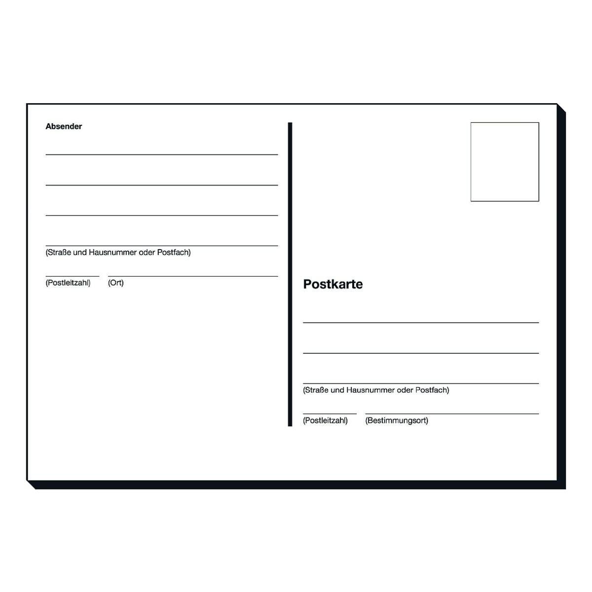 Sigel Postkarte, blanko, 1-fach, lose, 100 Postkarten ohne Umschlag