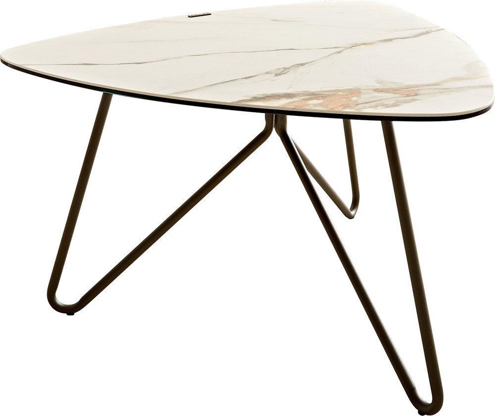 DELIFE Couchtisch Ekrem, Keramik Calacatta Luxe Weiß-Gold-Grau 65x65 cm Hai günstig online kaufen