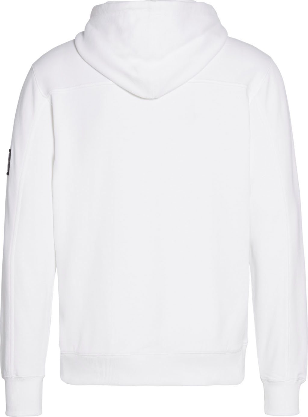 hochwertigem HOODIE Ärmel auf MONOGRAM YAF White dem mit Calvin Klein Bright Kapuzensweatshirt BADGE Markenbadge Jeans SLEEVE