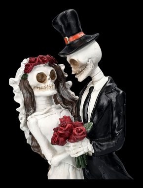 Figuren Shop GmbH Dekofigur Skelettfigur - Lustiges Hochzeitspaar - Gothic Dekofigur Skelette