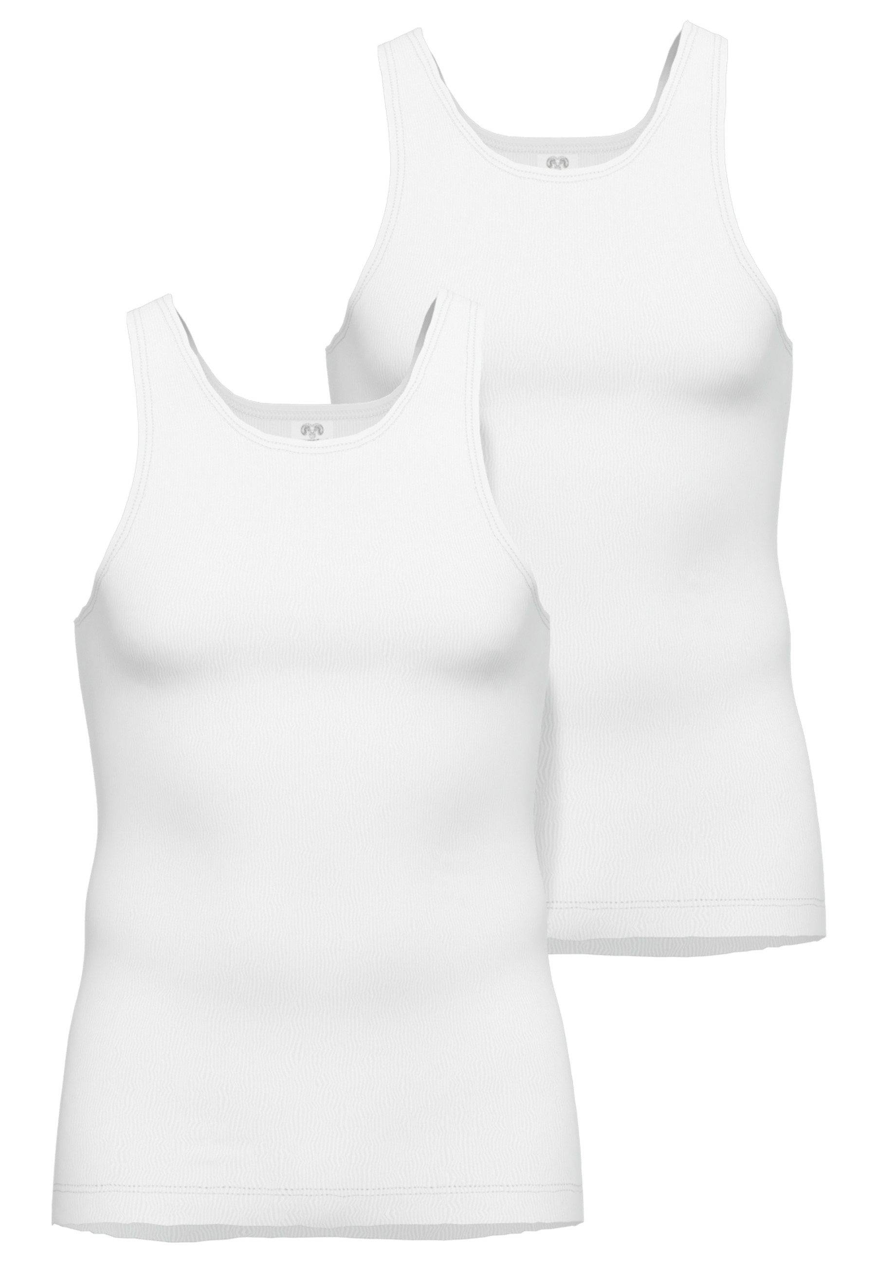 Unterhemd CECEBA Herren Tank-Top weiß uni 2er Pack