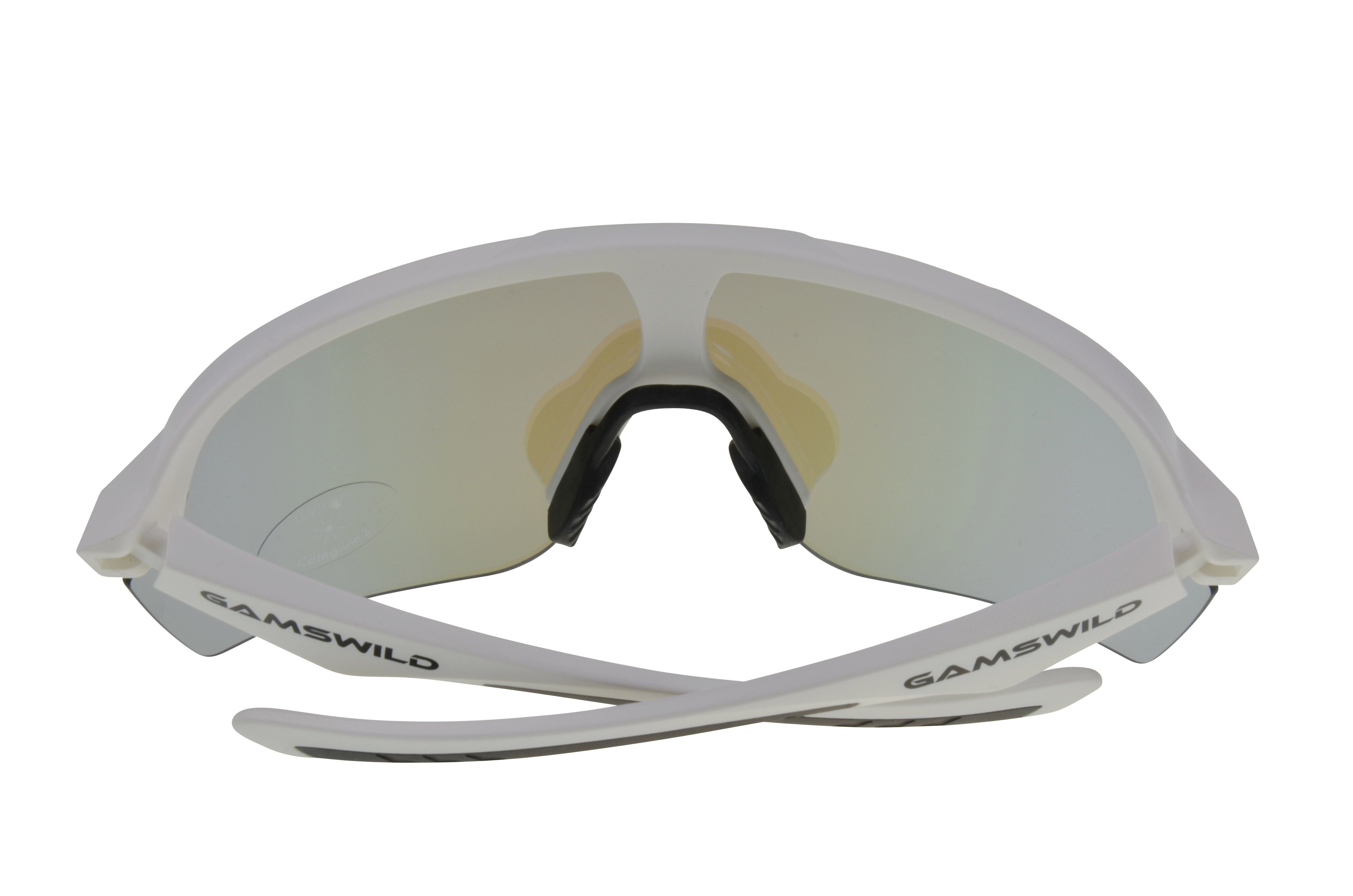 schwarz, mintgrün Scheibe, Damen pink, Sportbrille extra Skibrille WS7138 Fahrradbrille blau, Sonnenbrille weiß, Gamswild cat.2 große Unisex, Herren weiß