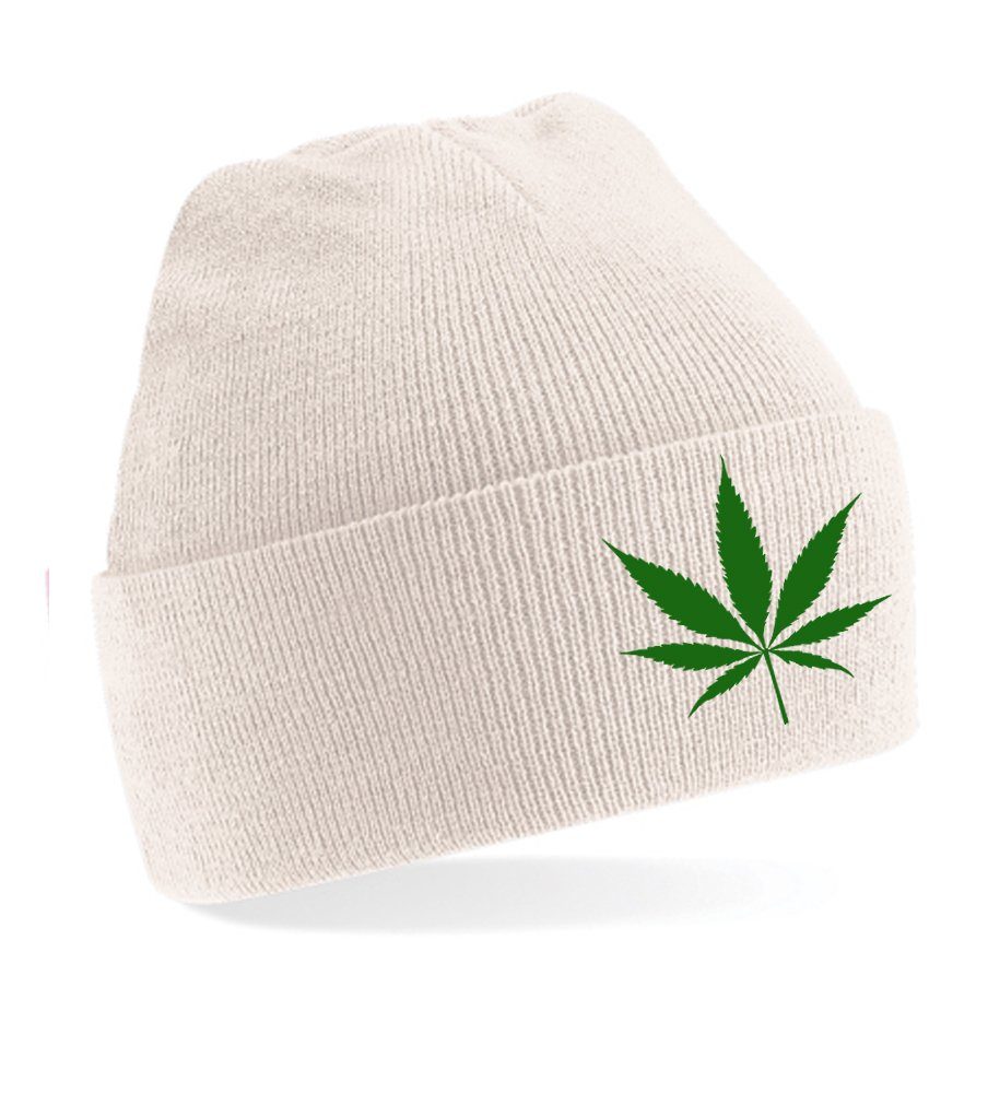 Brownie 420 Beige Beanie Erwachsenen Blondie & Cannabis Unisex Mütze