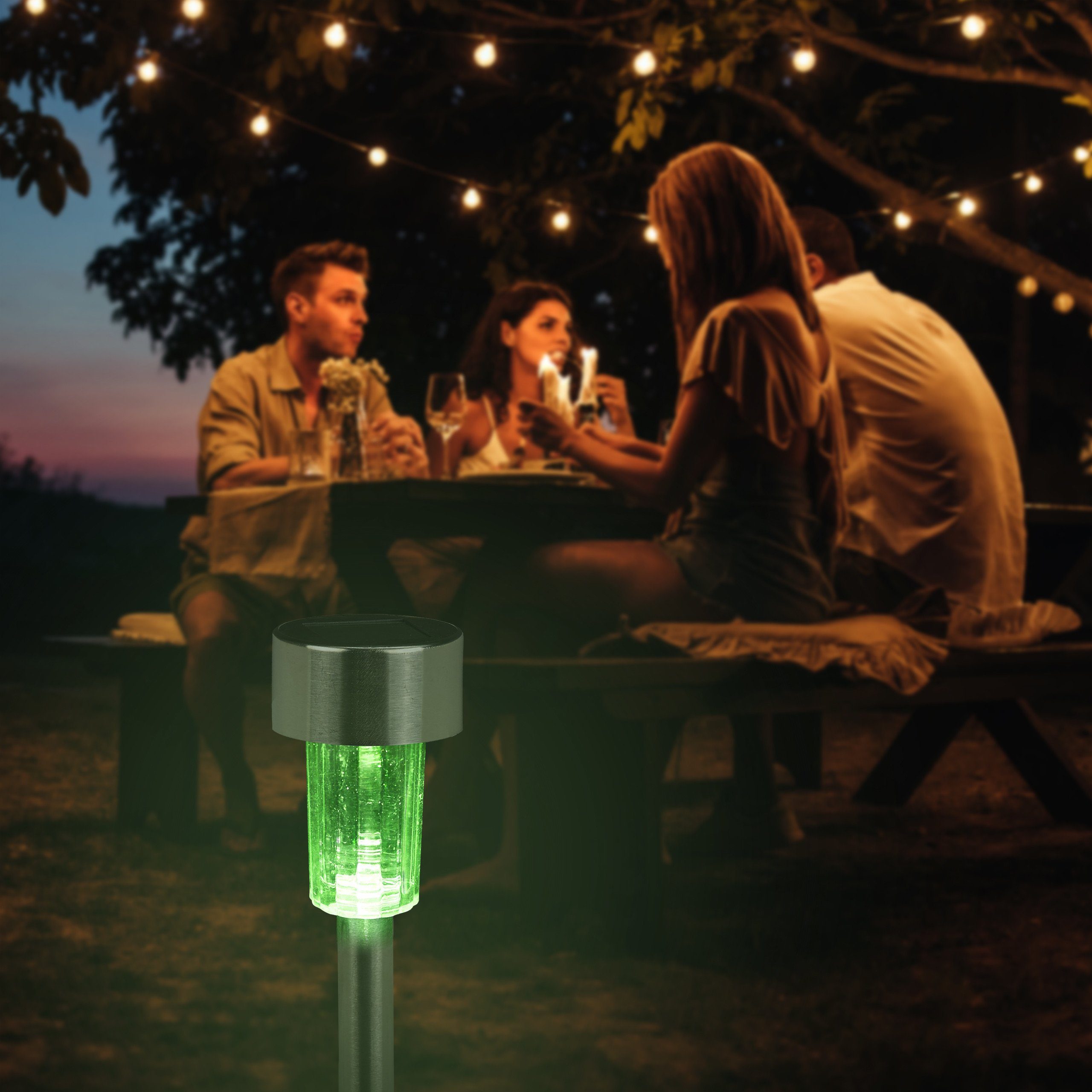 relaxdays Gartenleuchte LED Solarleuchte 10er Set, Farbwechsel günstig online kaufen
