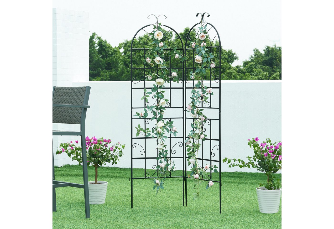 Thumbnail - casa.pro Rankgitter, 2 St., 2er Set, »Barrea« 2er Set Metall 180 x 50 cm Schwarz