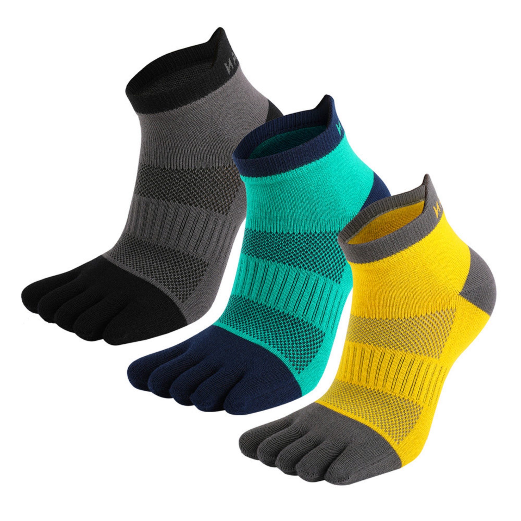 MEIKAN Zehensocken Fünf Finger Socken, Sportsocken für Damen & Herren (Packung, 3-Paar) Ideal für Joggen, Radfahren, Laufen, Marathon, Wandern und den Alltag
