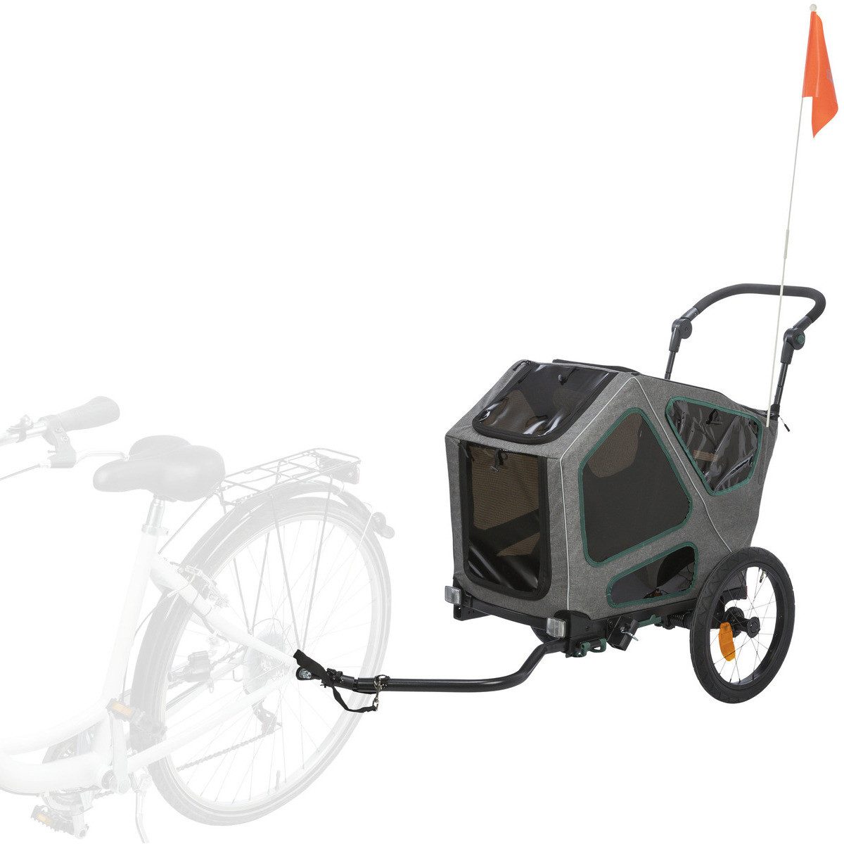 TRIXIE Tierfahrradkorb Fahrrad-Anhänger grau/salbei günstig online kaufen