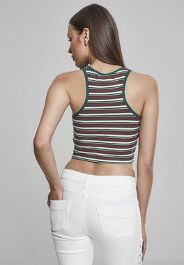 URBAN CLASSICS T-Shirt Damen Ladies Rib Stripe Cropped Top (1-tlg)