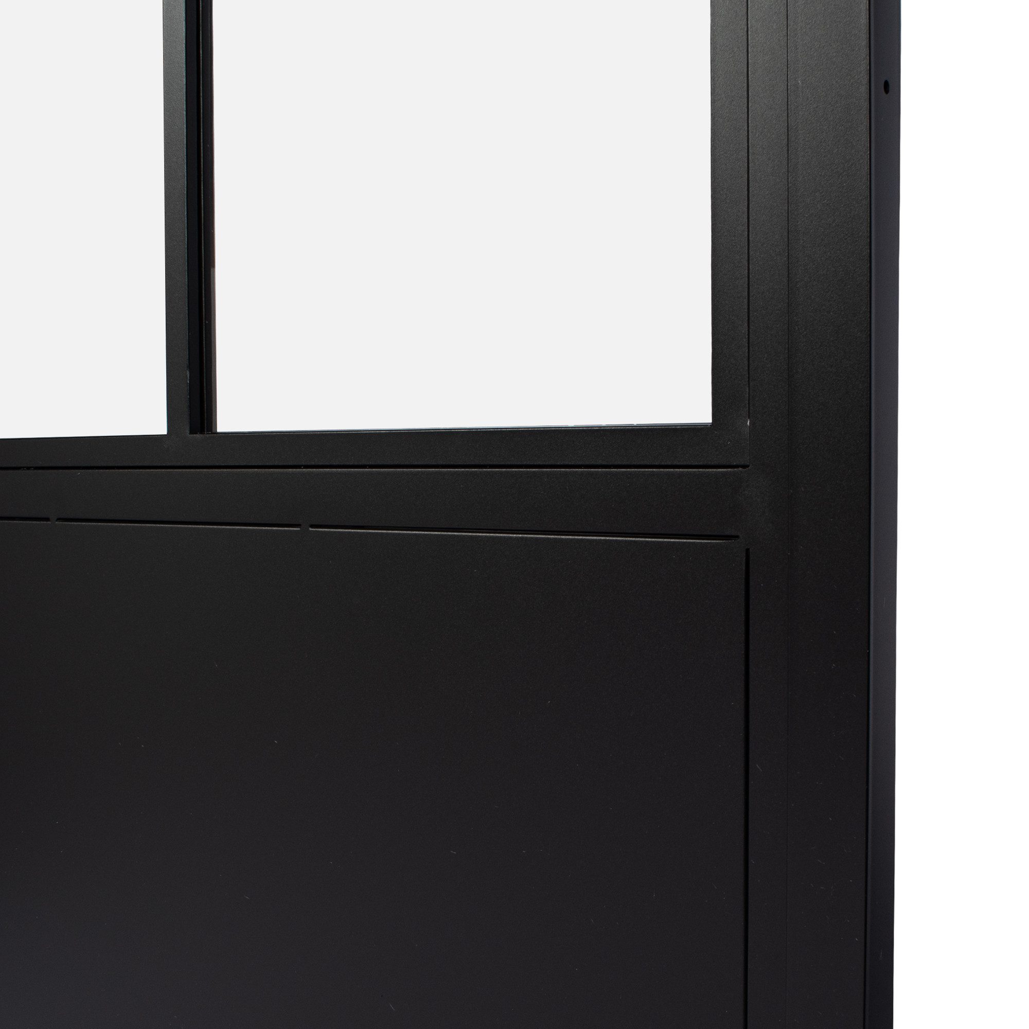 inova wohnen Zimmertür Stahltür Schwarz mit Klarglas 6 Felder (Komplett Set, inkl. Türzarge schwarz und Griffstange), Größenauswahl, Loftstyle