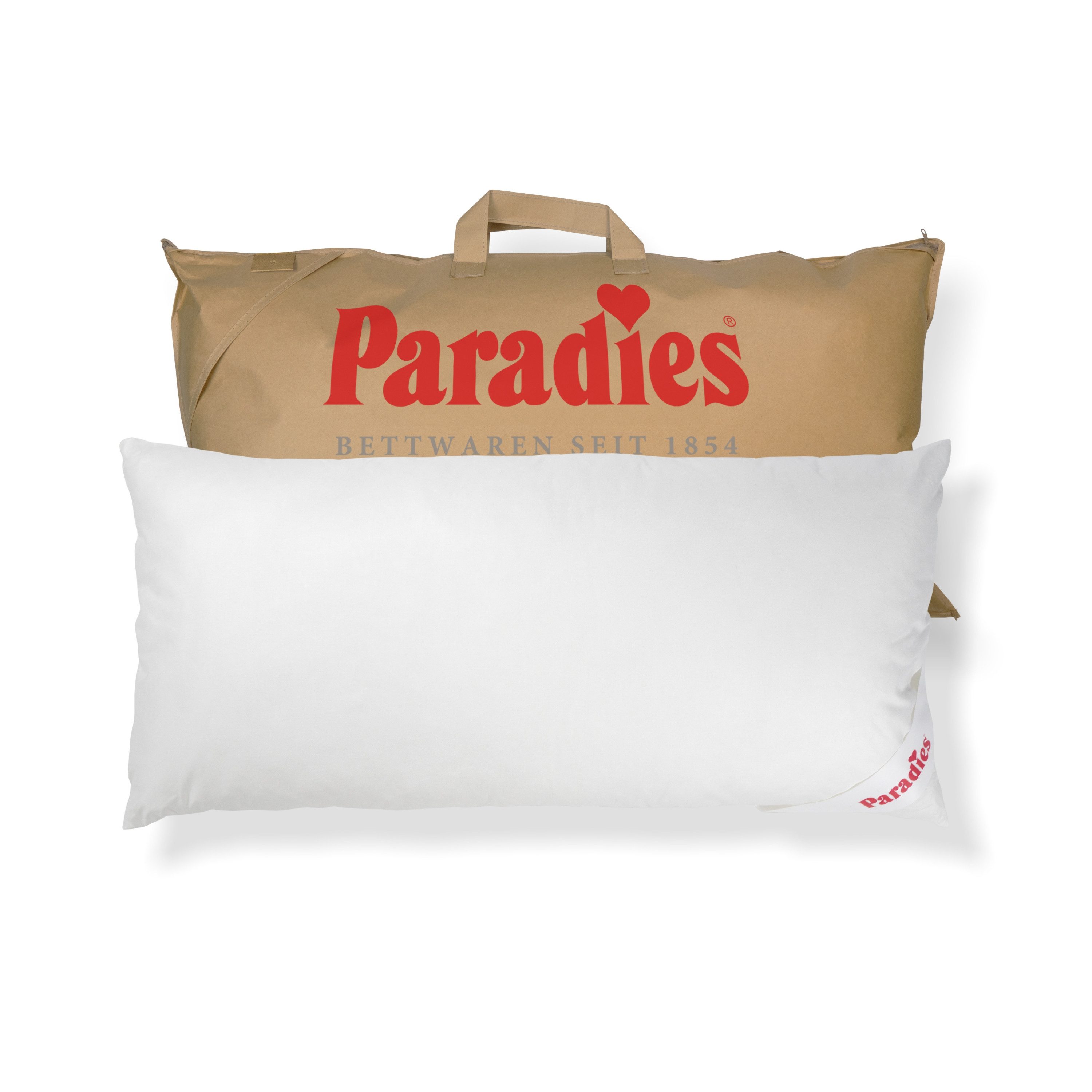 Paradies Kopfkissen Softy Top Bio, Füllung: 100% Polyester, Bezug: 100% Bio-Baumwolle, Bauchschläfer, Seitenschläfer, Rückenschläfer, hergestellt in Deutschland, Füllmengenanpassung durch Reißverschluss