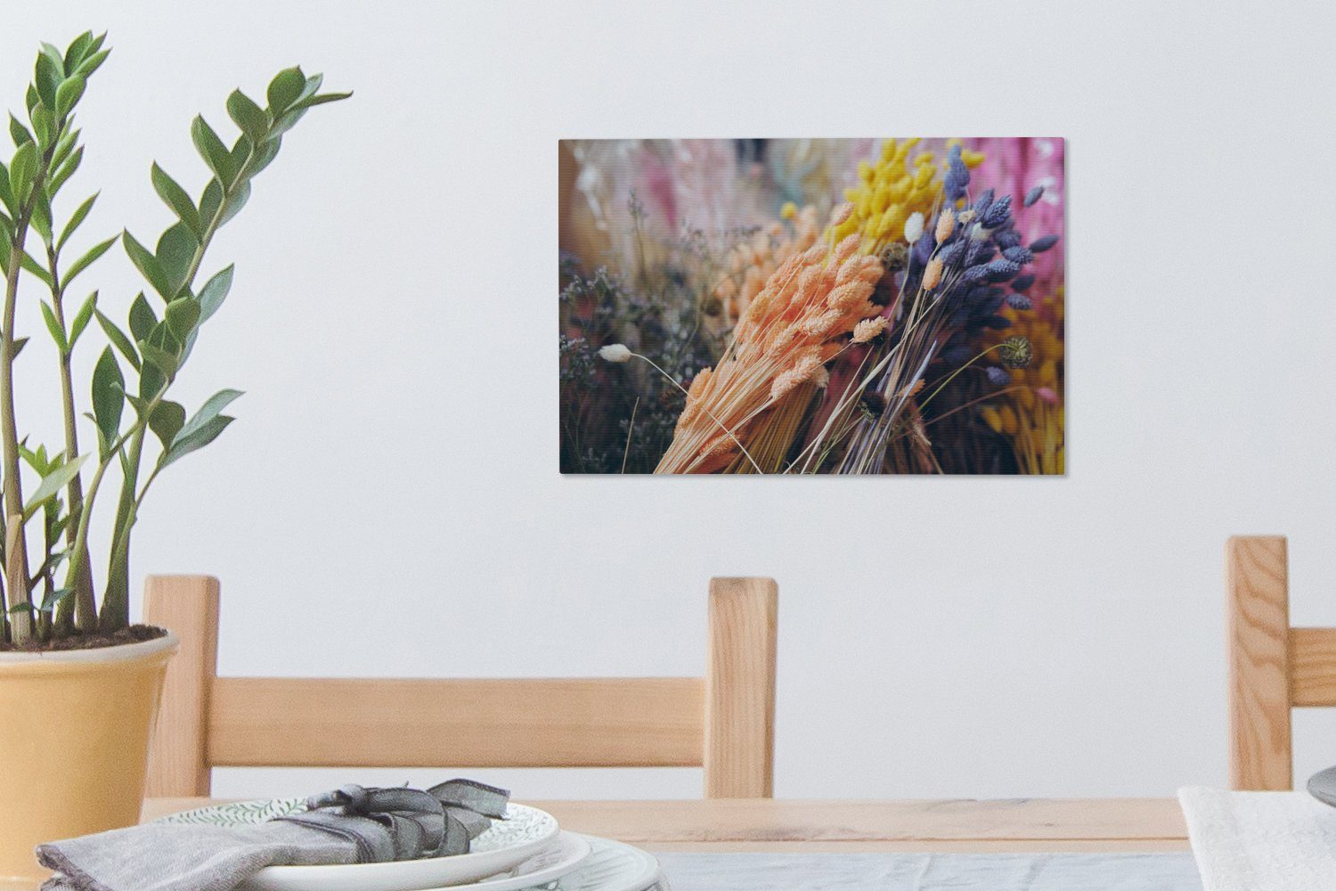 Wandbild Stilleben, Wanddeko, (1 Leinwandbild Getrocknete Farben - Leinwandbilder, cm 30x20 Aufhängefertig, Blumen - St), OneMillionCanvasses®