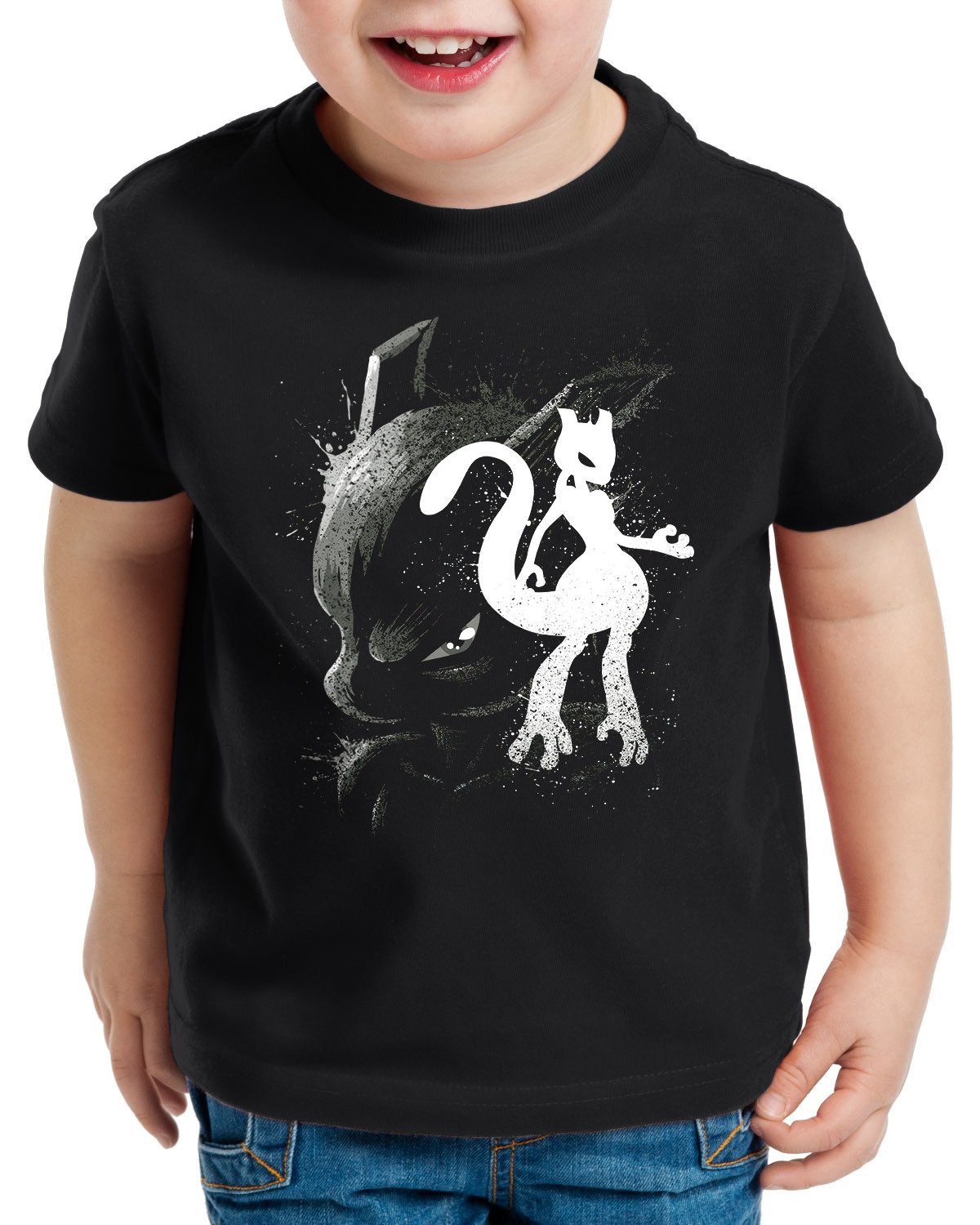style3 T-Shirt pokemon mewtwo mew ash ketchum pikachu glumanda relaxo gengar enton