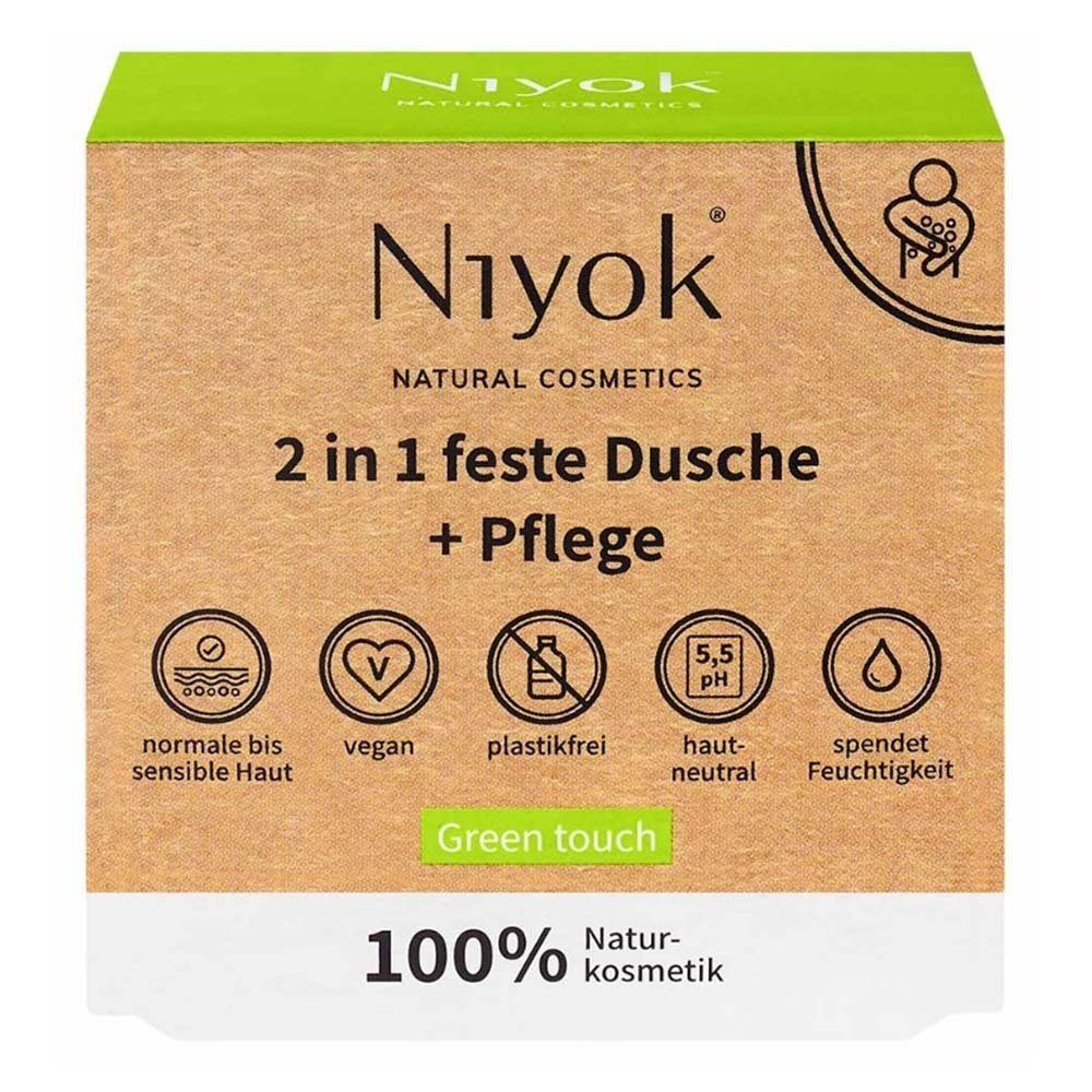 Niyok Feste Duschseife 2in1 feste Dusche+Pflege - Green touch 80g