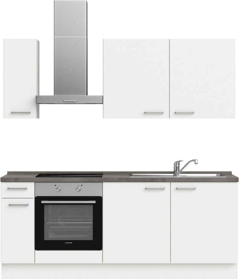 nobilia® elements Küchenzeile "elements basic", vormontiert, Ausrichtung wählbar, Breite 210 cm, ohne E-Geräte