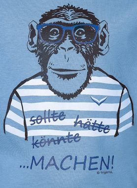 Trigema T-Shirt TRIGEMA T-Shirt mit großem Affen-Druckmotiv (1-tlg)