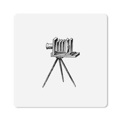 MuchoWow Gaming Mauspad Jahrgang - Kamera - Film (1-St), Gaming, Rutschfester Unterseite, Mausunterlage, 60x60 cm, XXL, Großes