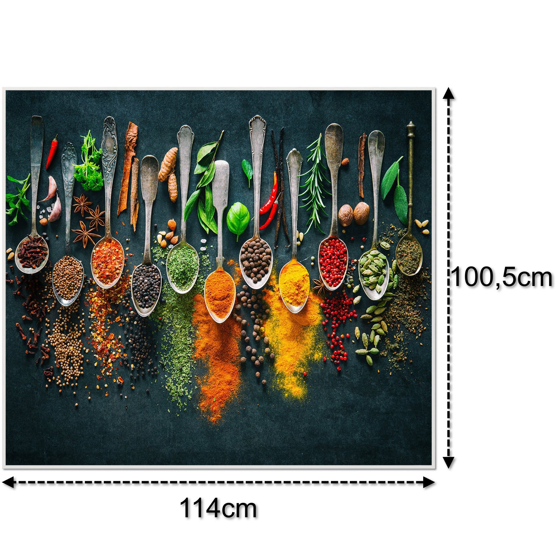 STEINFELD Heizsysteme Infrarotheizung Glas-Bild 1200W, 114x100cm, Made in Germany, 7 Jahre Garantie, mit Thermostat, Silber