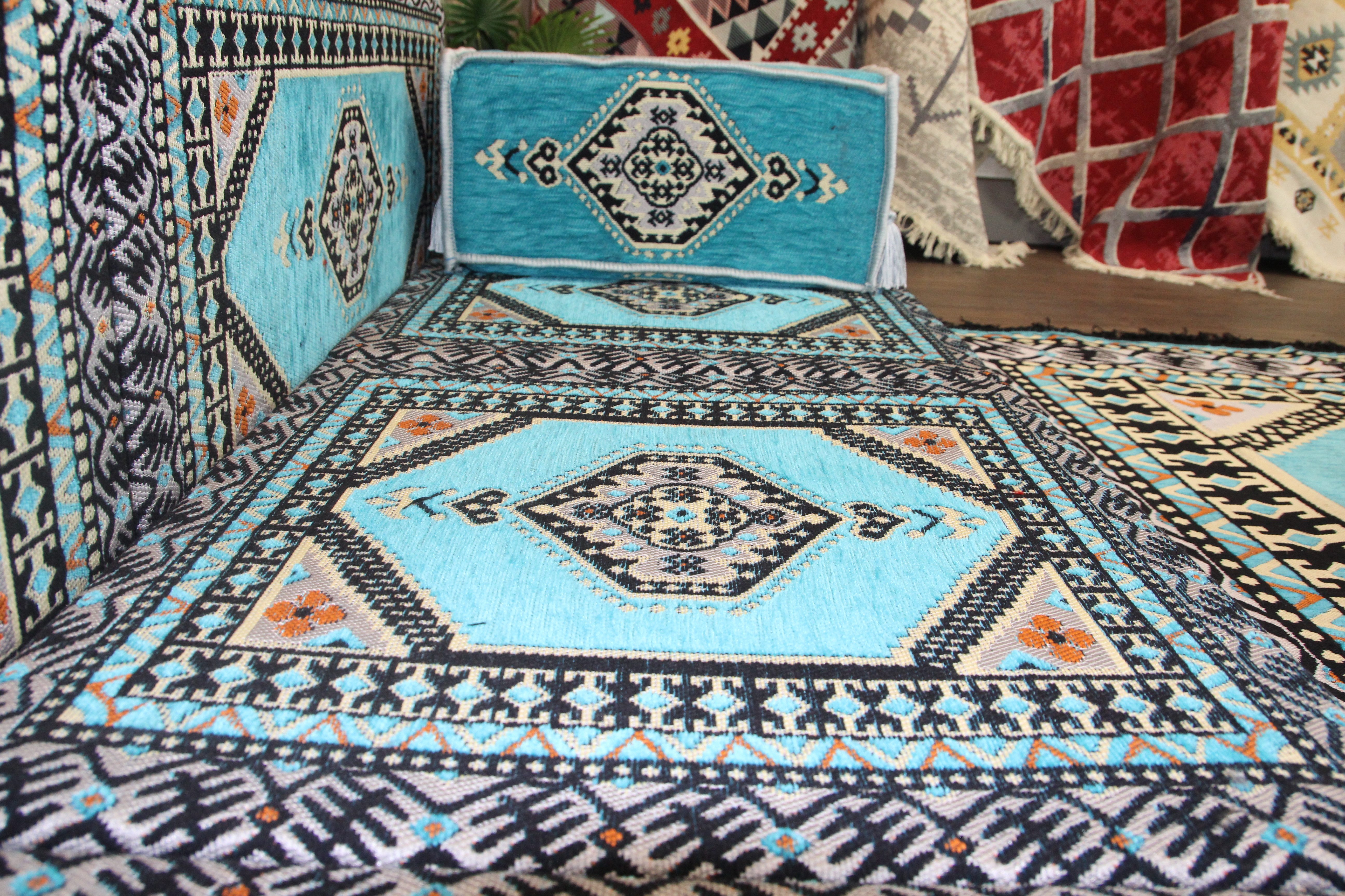 CaddeBuy Sofa Orientalisches Kissenset 9-teilig – Sitzkissen für Orient-Sitzecke, 9 Teile