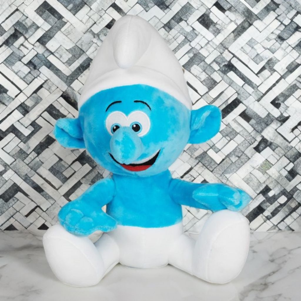 PMS Kuscheltier Die Schlümpfe Kuscheltier Plüschtier Muffi Schlumpf 23 cm sitzend (Set, 1-St., Geschenk-Set), Die Schlümpfe The Smurfs Geschenke für Mädchen Jungen Kinder Babys