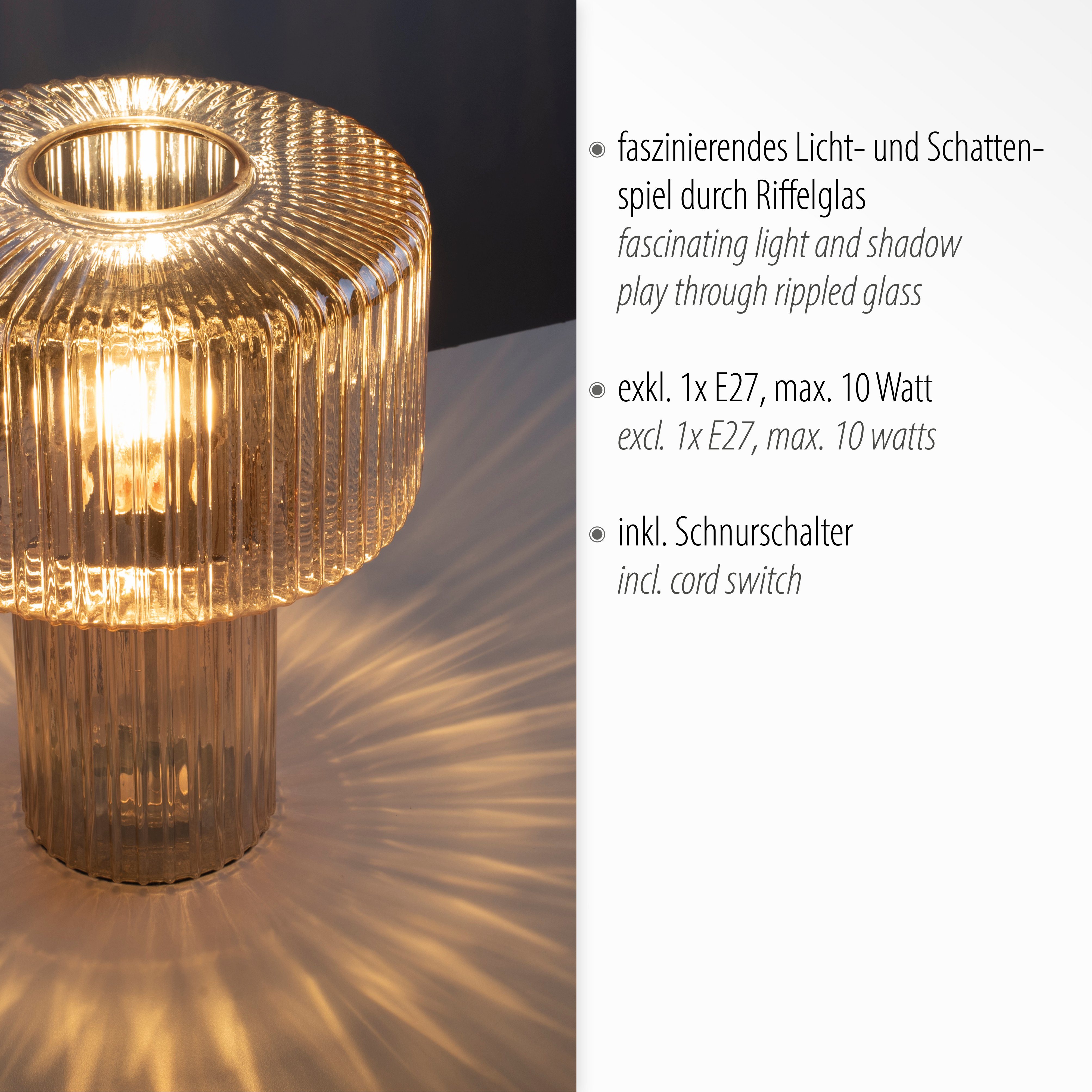 Paul Neuhaus Tischleuchte FUNGUS, ohne Leuchtmittel, ExklusiveE27, Schalter, Schnurschalter – Bild 5 von 5