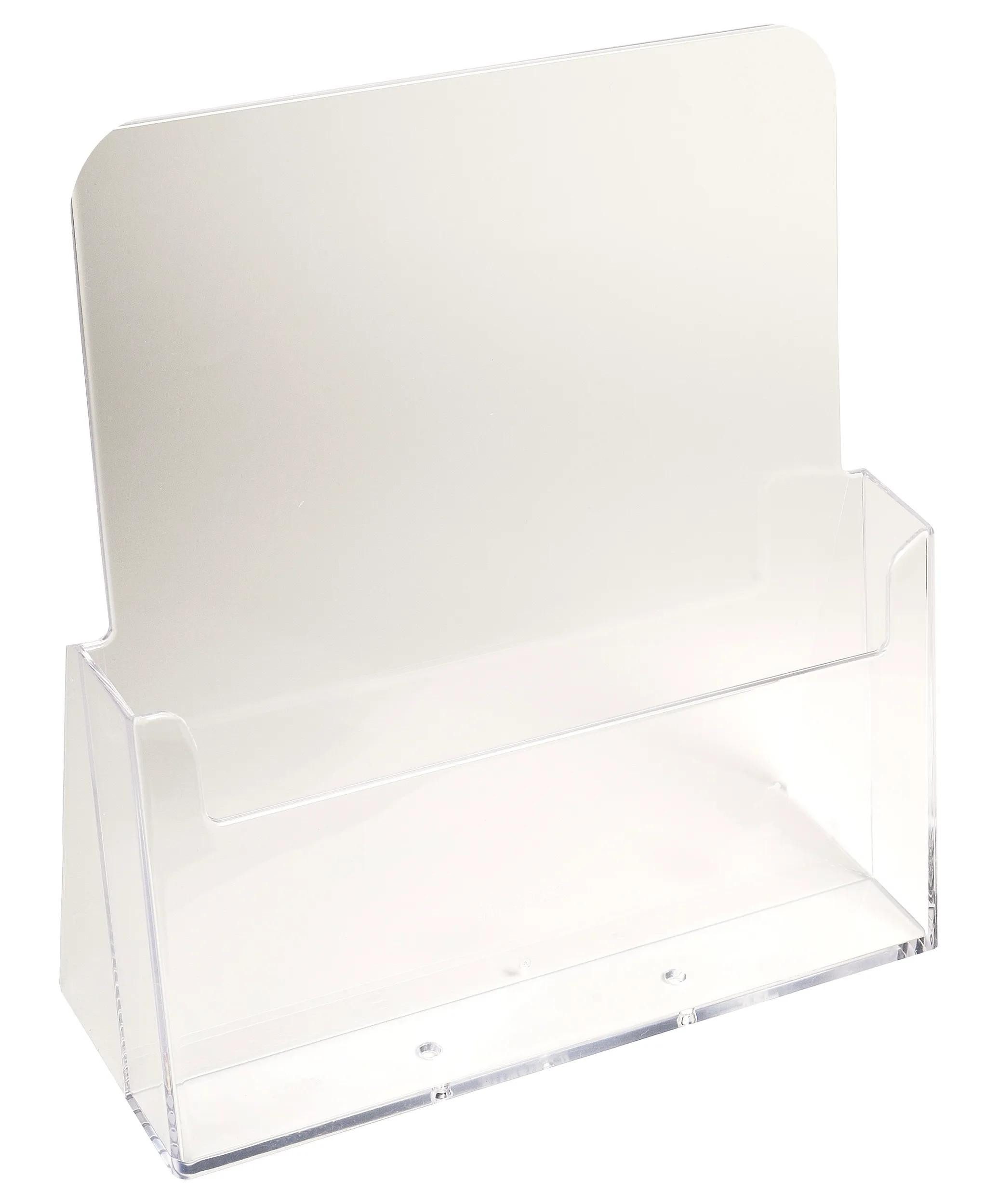 Zeitungsständer 10x Tischprospekthalter mit 1 Fach A4, Exacryl - Kristall - 74058D