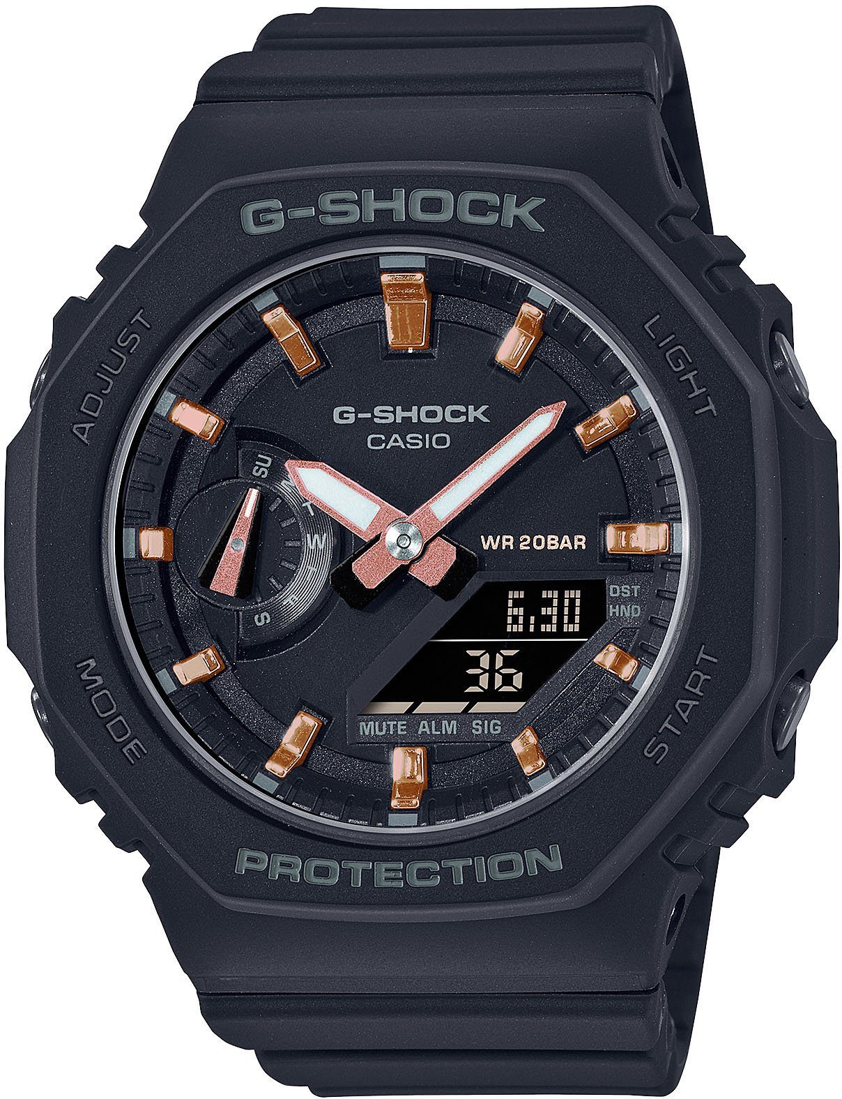 CASIO G-SHOCK Chronograph GMA-S2100-1AER, Quarzuhr, Armbanduhr, Damen, Herren, digital, bis 20 bar wasserdicht