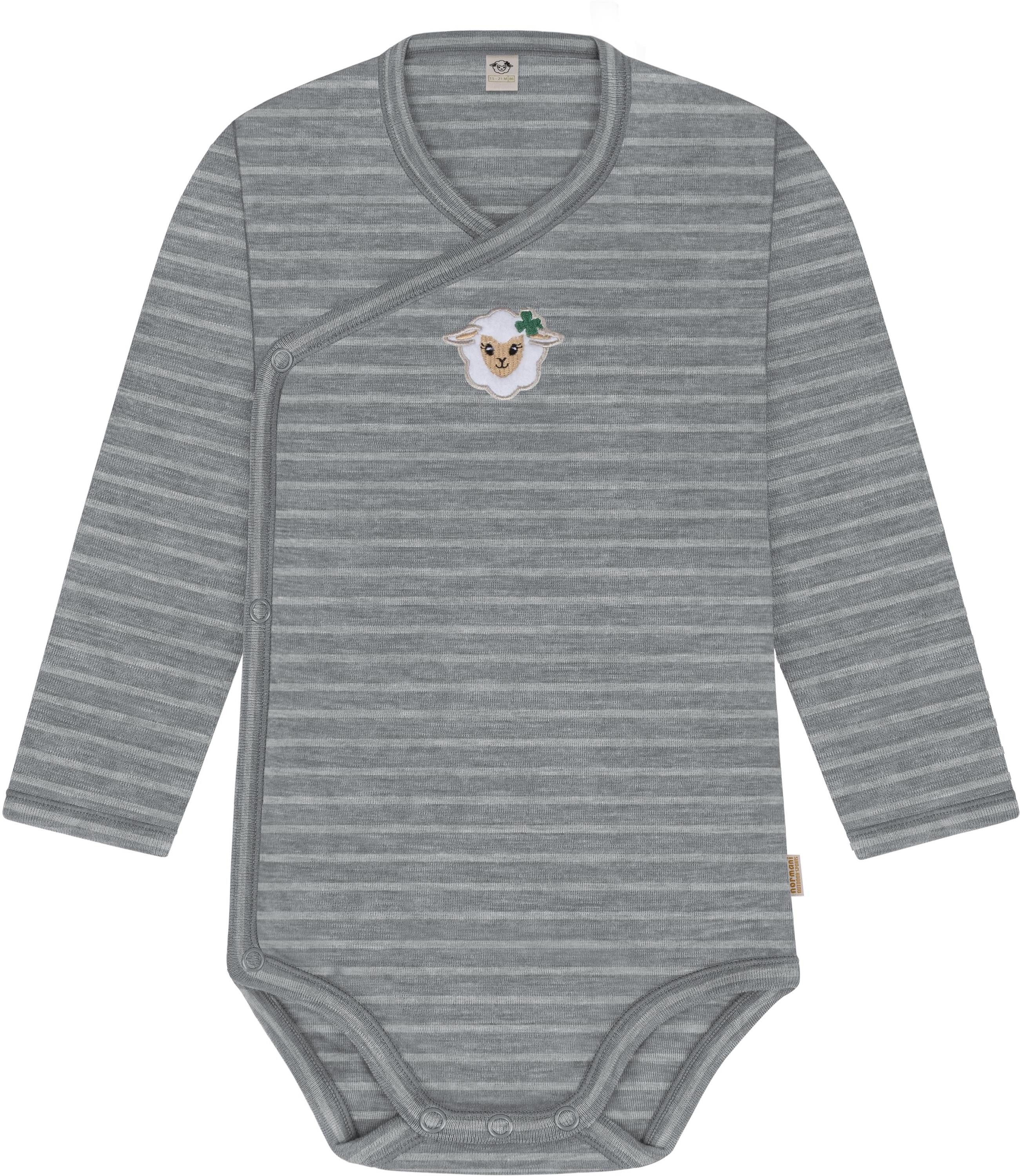 Langarmwickelbody Merino Baby-Body langärmeliger Wickelbody