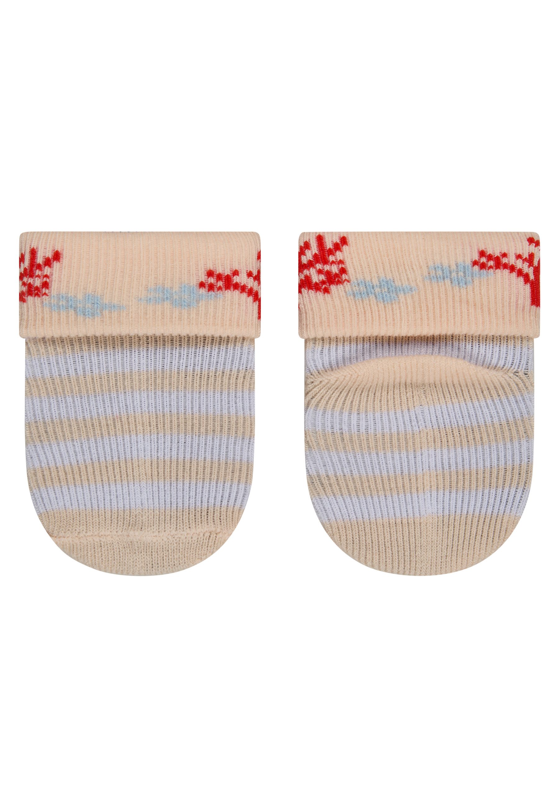 Sterntaler® Feinsöckchen Erstlingssocken 3er-Pack Schildkröte (3-Paar, 3er-Pack) Erstlingssocken 3erPack m Umschlag, hoher Baumwollanteil, Geschenkbox