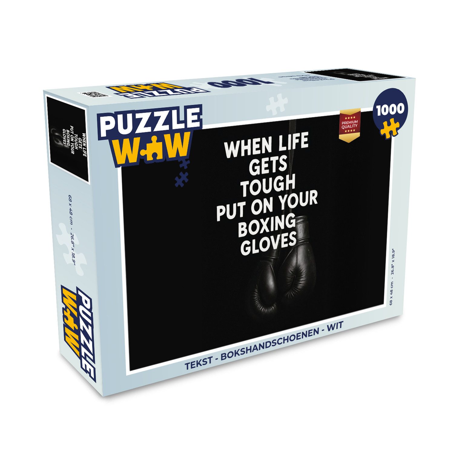MuchoWow Puzzle Text - Boxhandschuhe - Weiß, 1000 Puzzleteile, Foto-Puzzle, Bilderrätsel, Puzzlespiele, Klassisch
